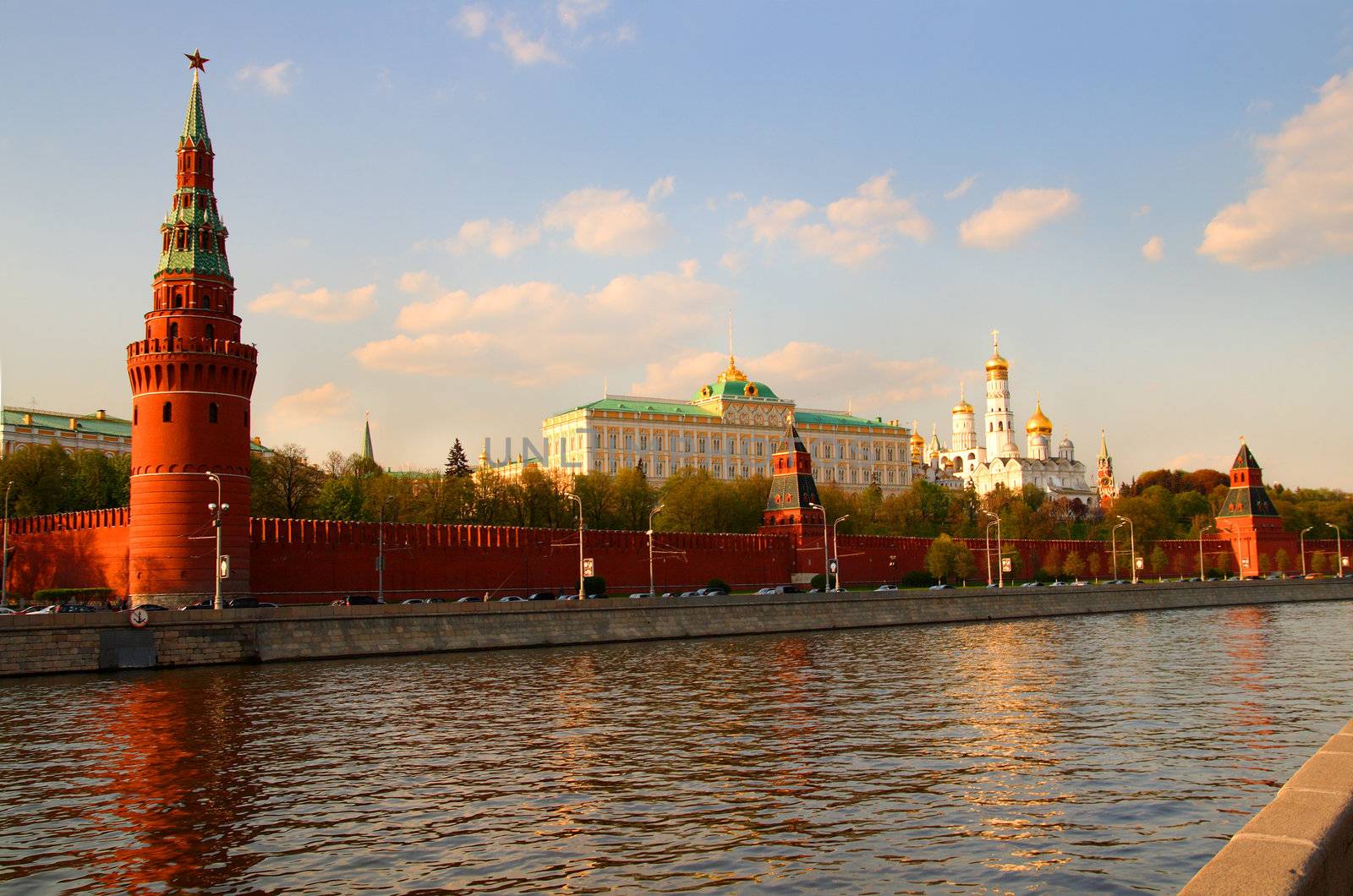 view from Moscow-river on kremlin in Russia