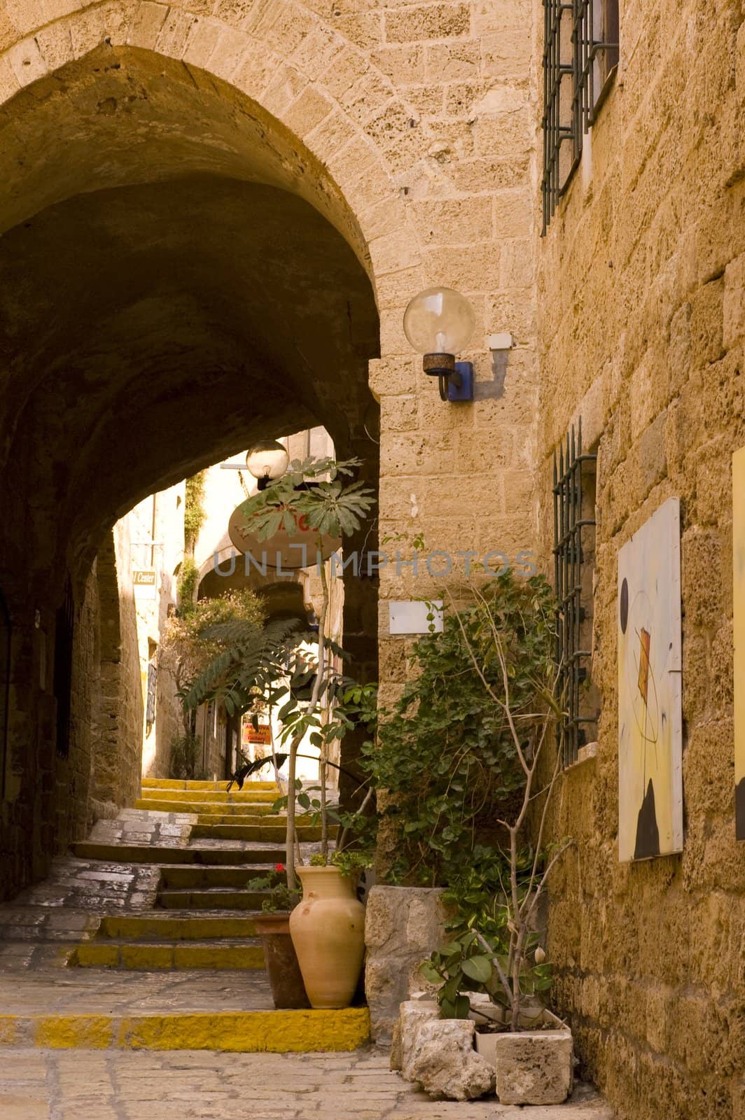 Narrow Street In Old City Of Jaffa. Israel.