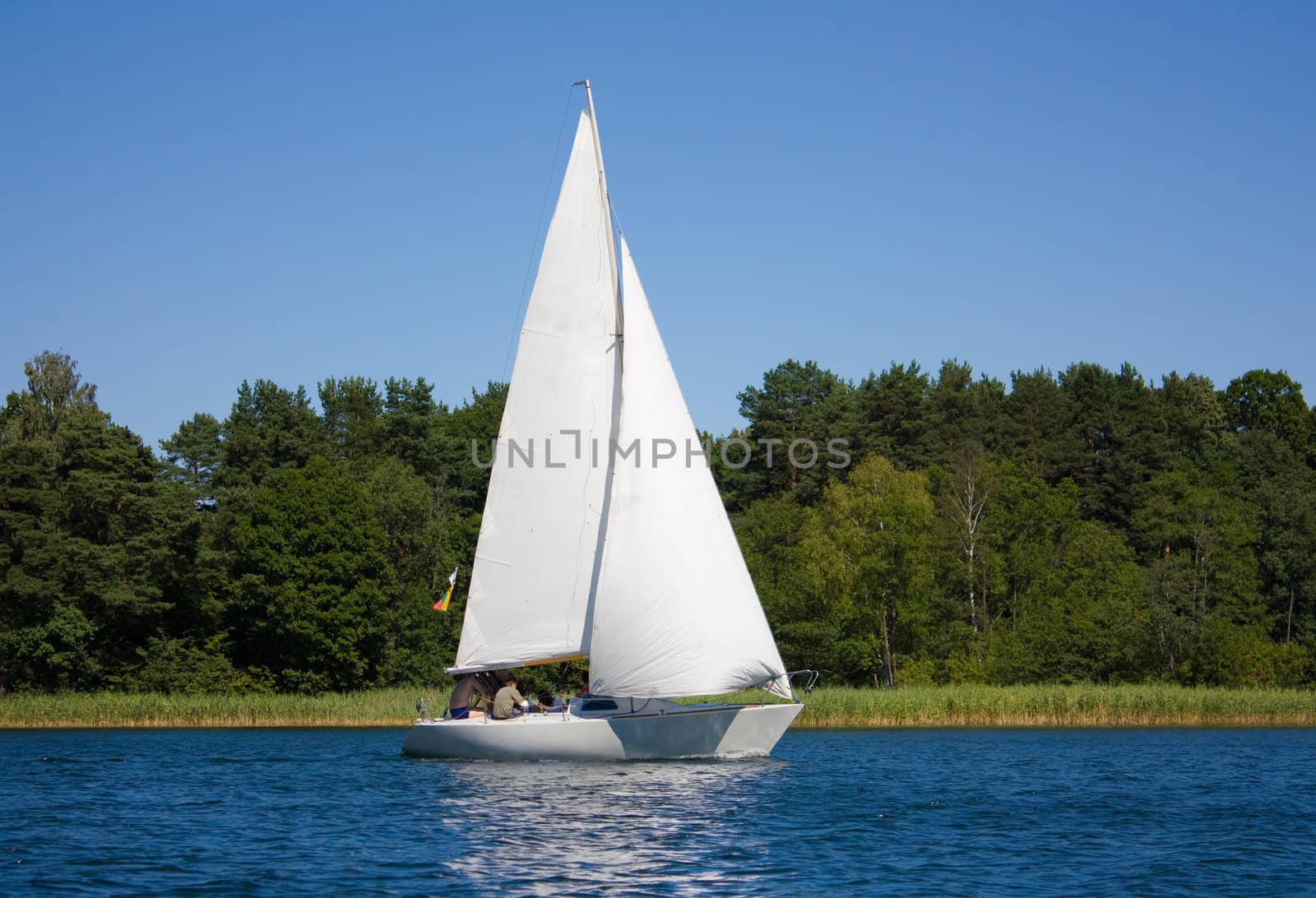 yacht on the lake, Lithuania