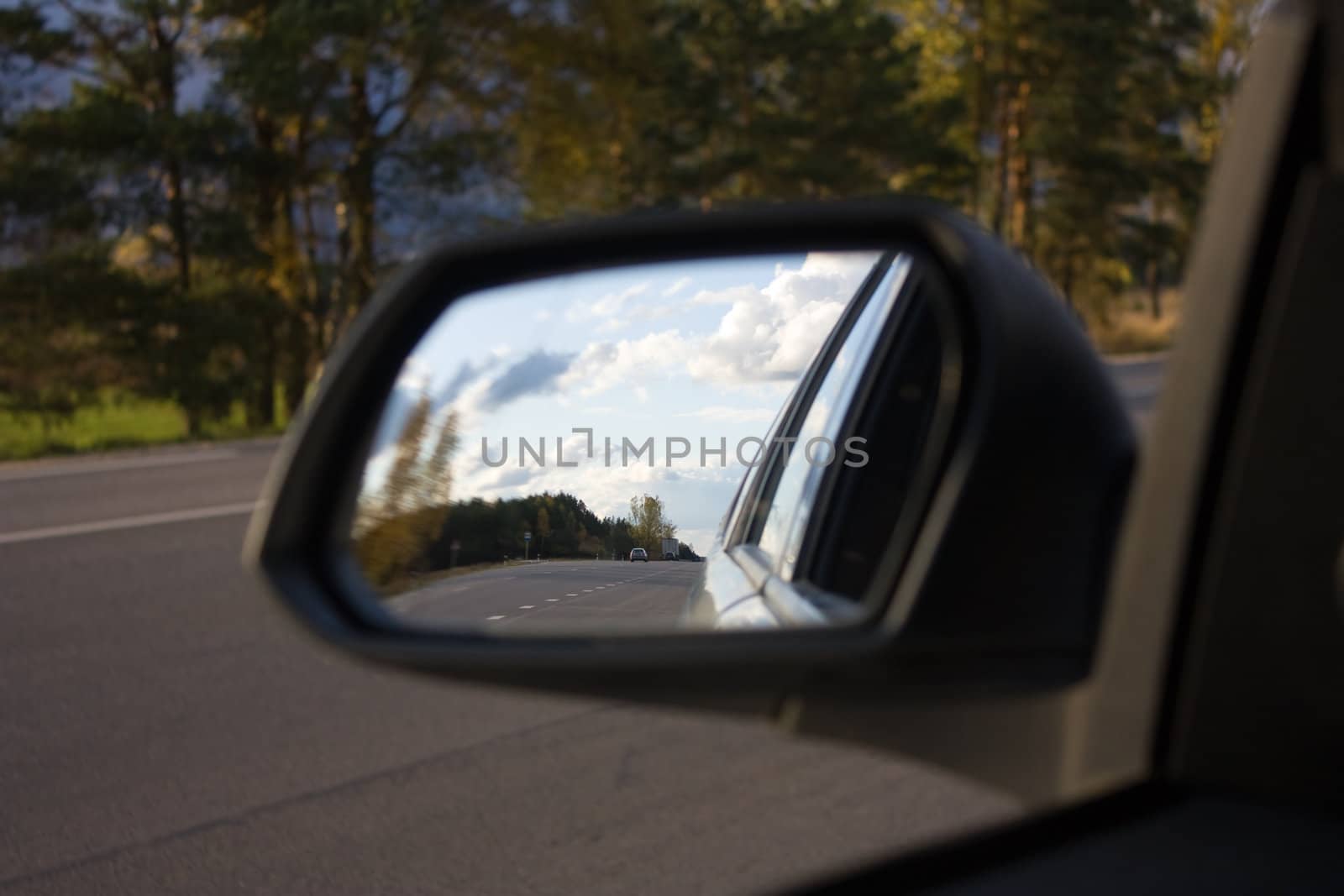 in the car mirror