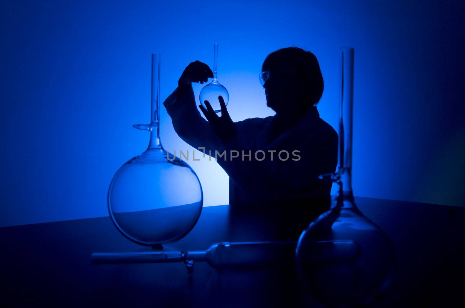 Research lab technician silhouette
