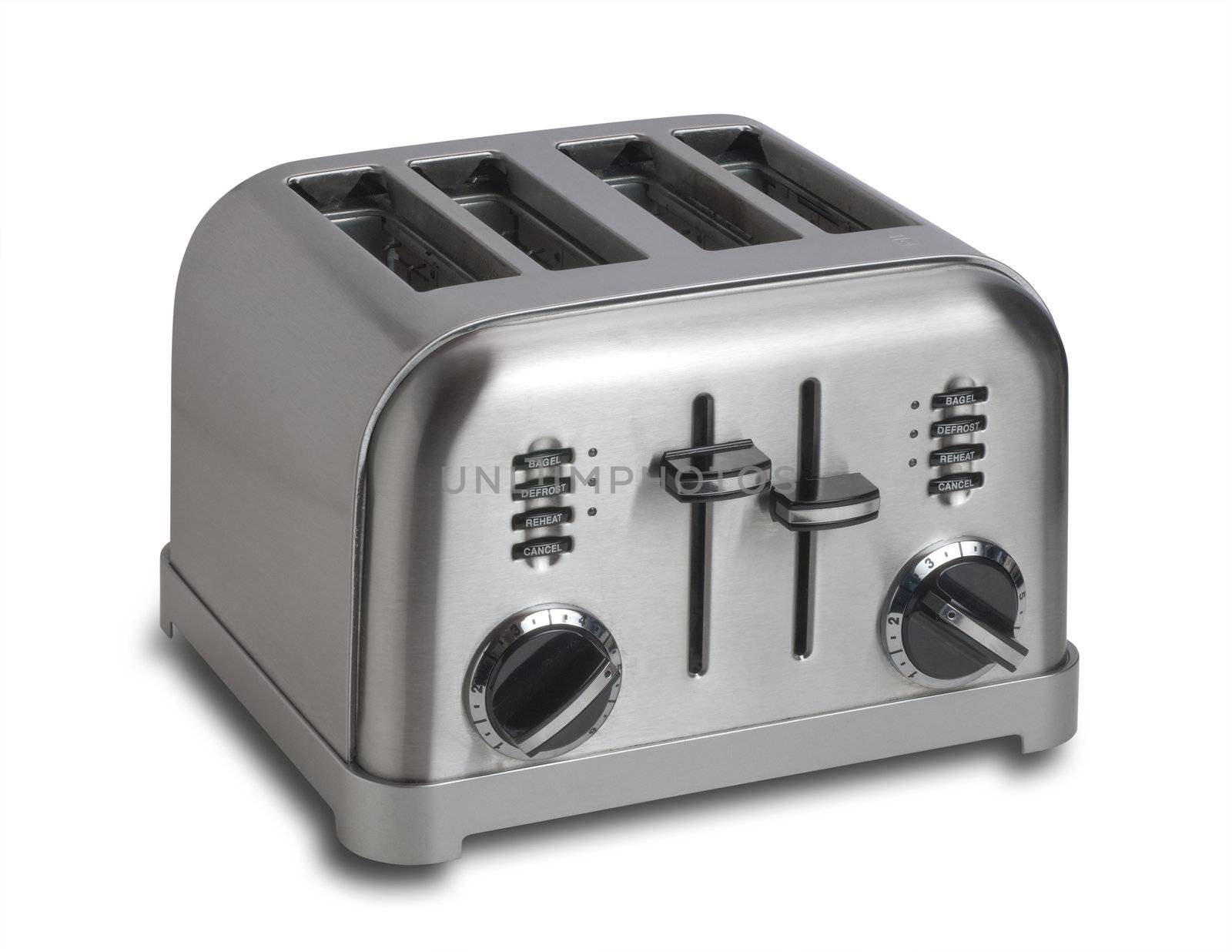 Toaster in stainless steel isolated with clipping path