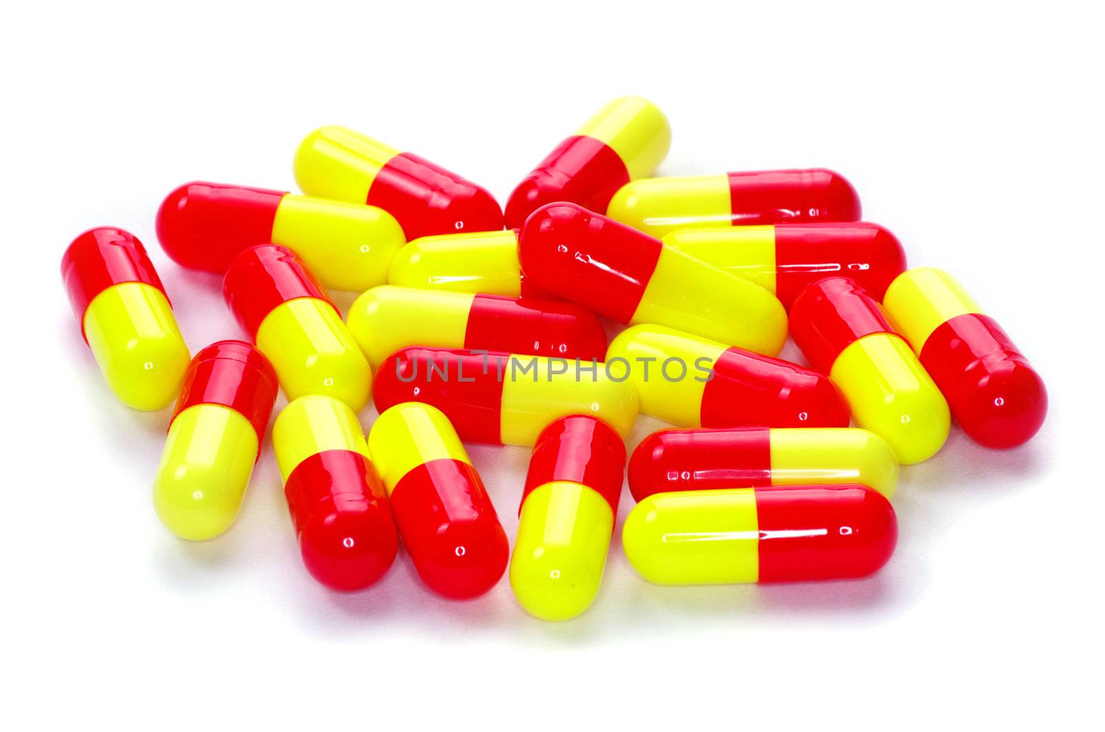 pills of antibiotic  isolated on white