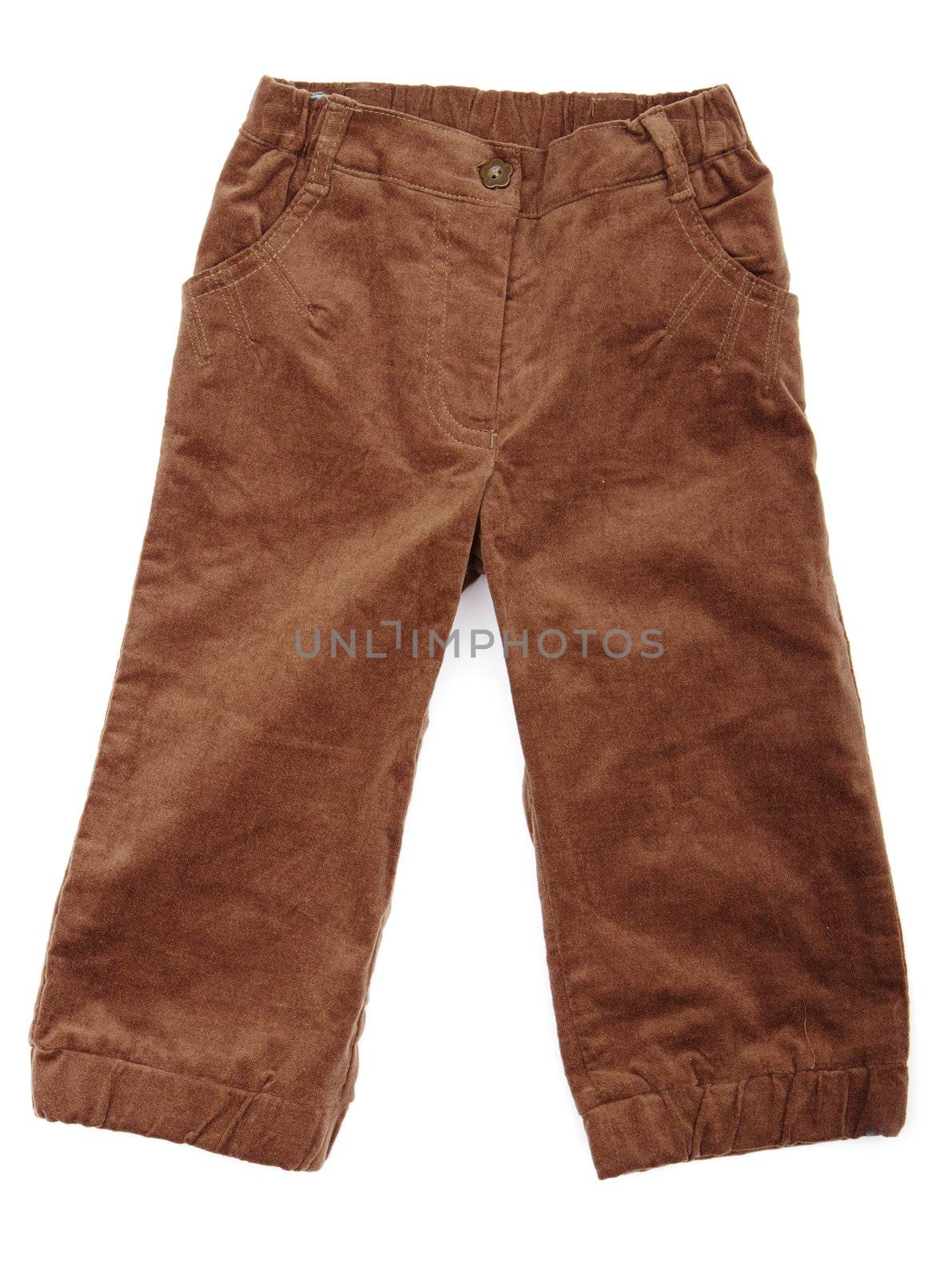 Broun pants on a white background