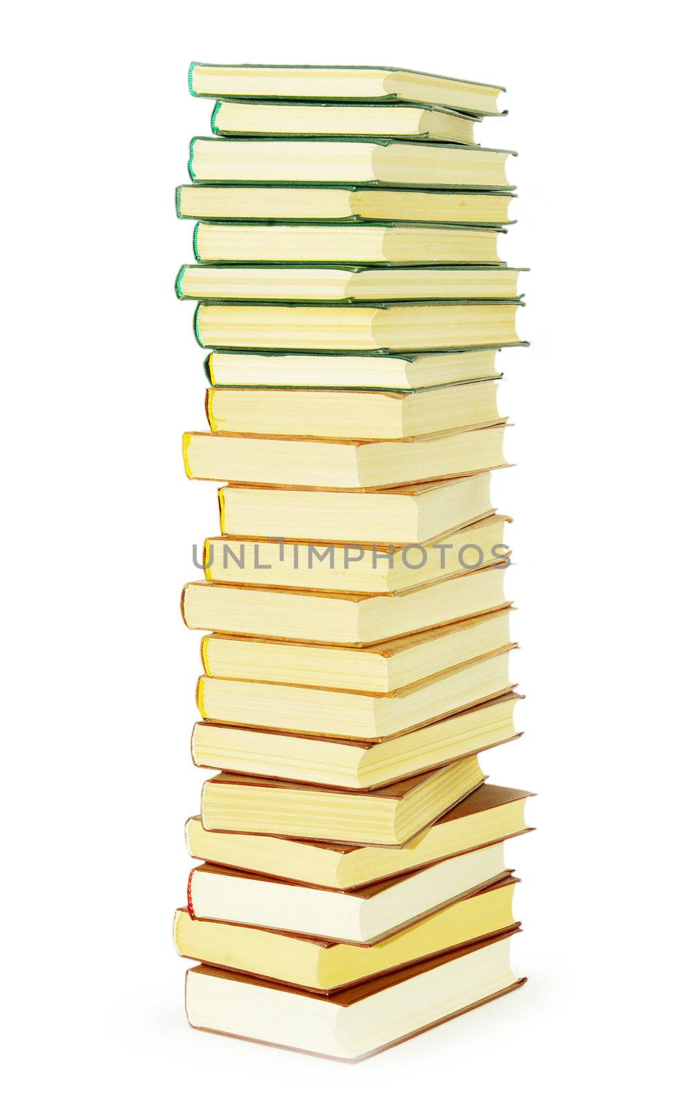  Stack of books isolated over white background