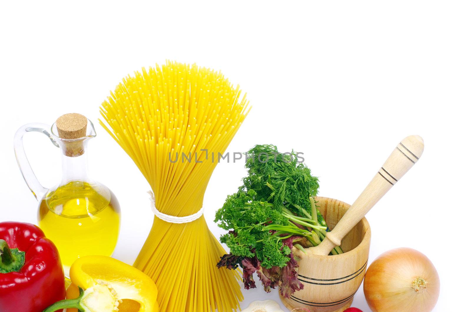 food ingredients isolated on white background