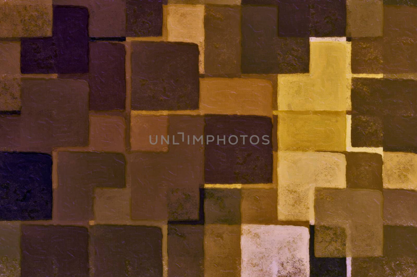 Abstract brown squares digital illustration. Brush paint background.