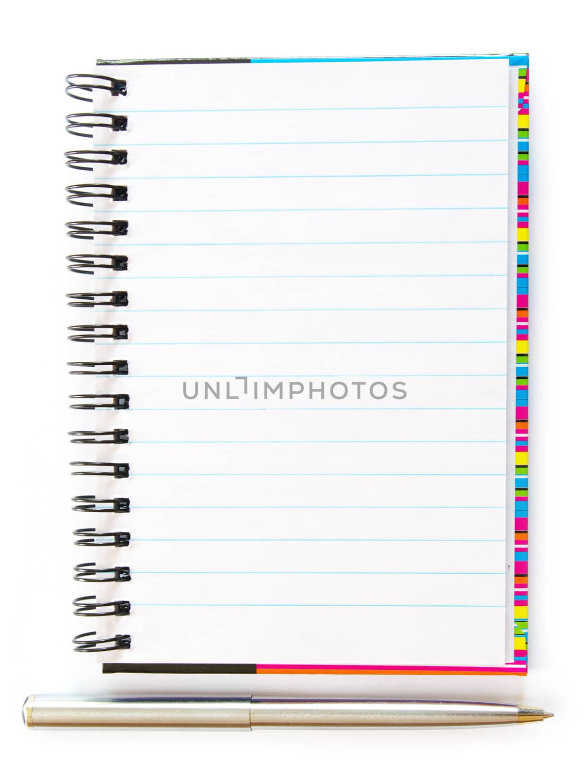 blank spiral notepad isolated on white