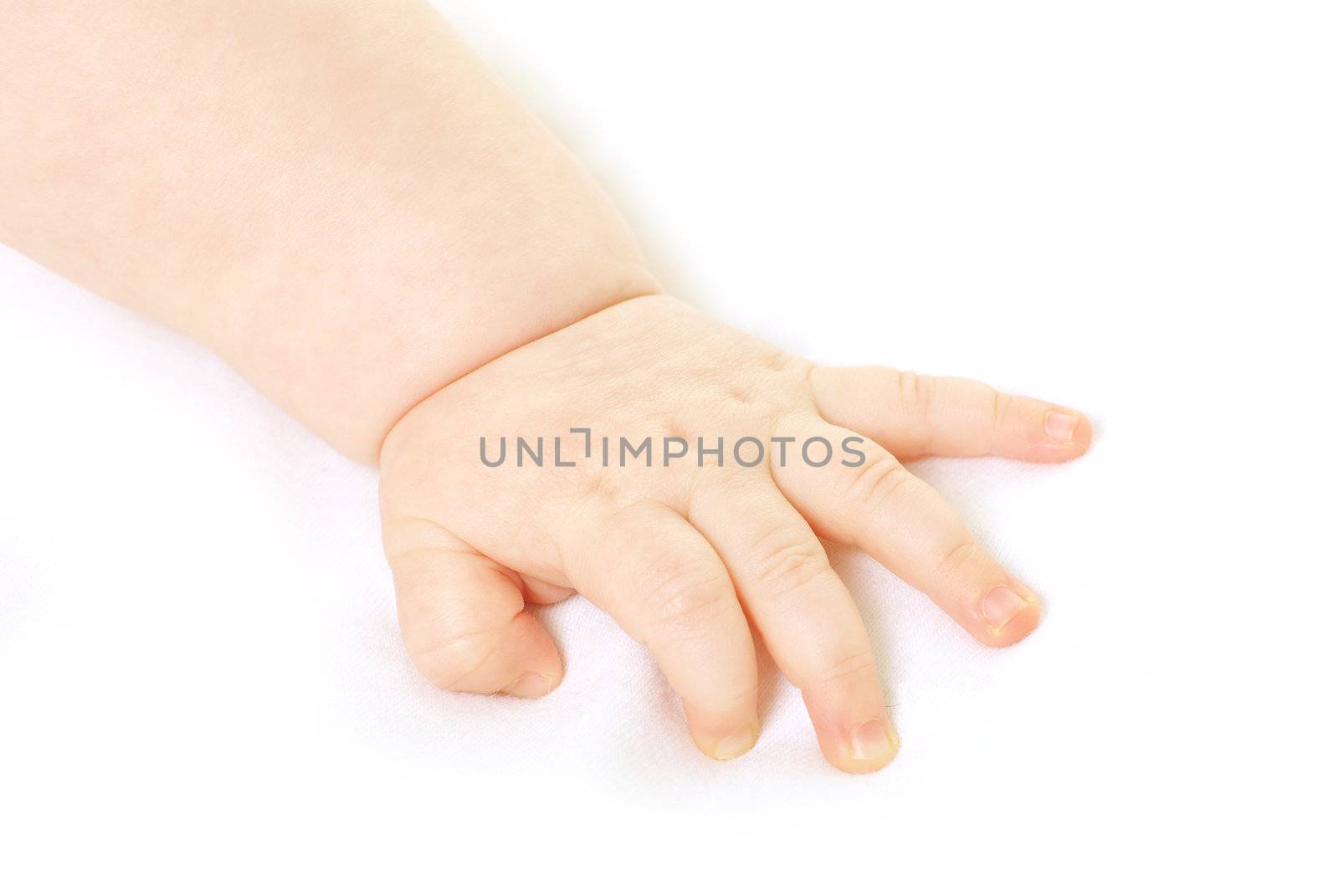 Baby hand isolated on white