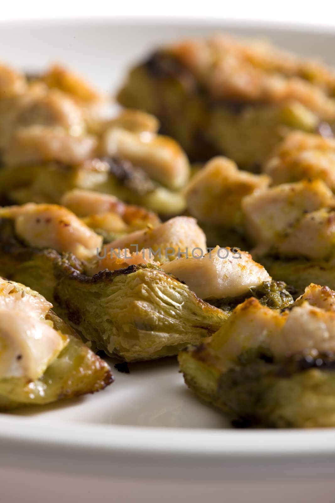 baked chicken meat with pesto on puff by phbcz