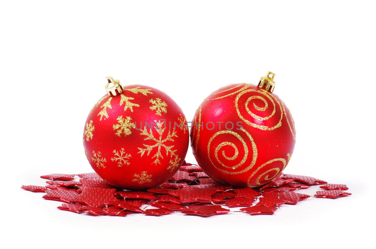 Christmas decoration over white background