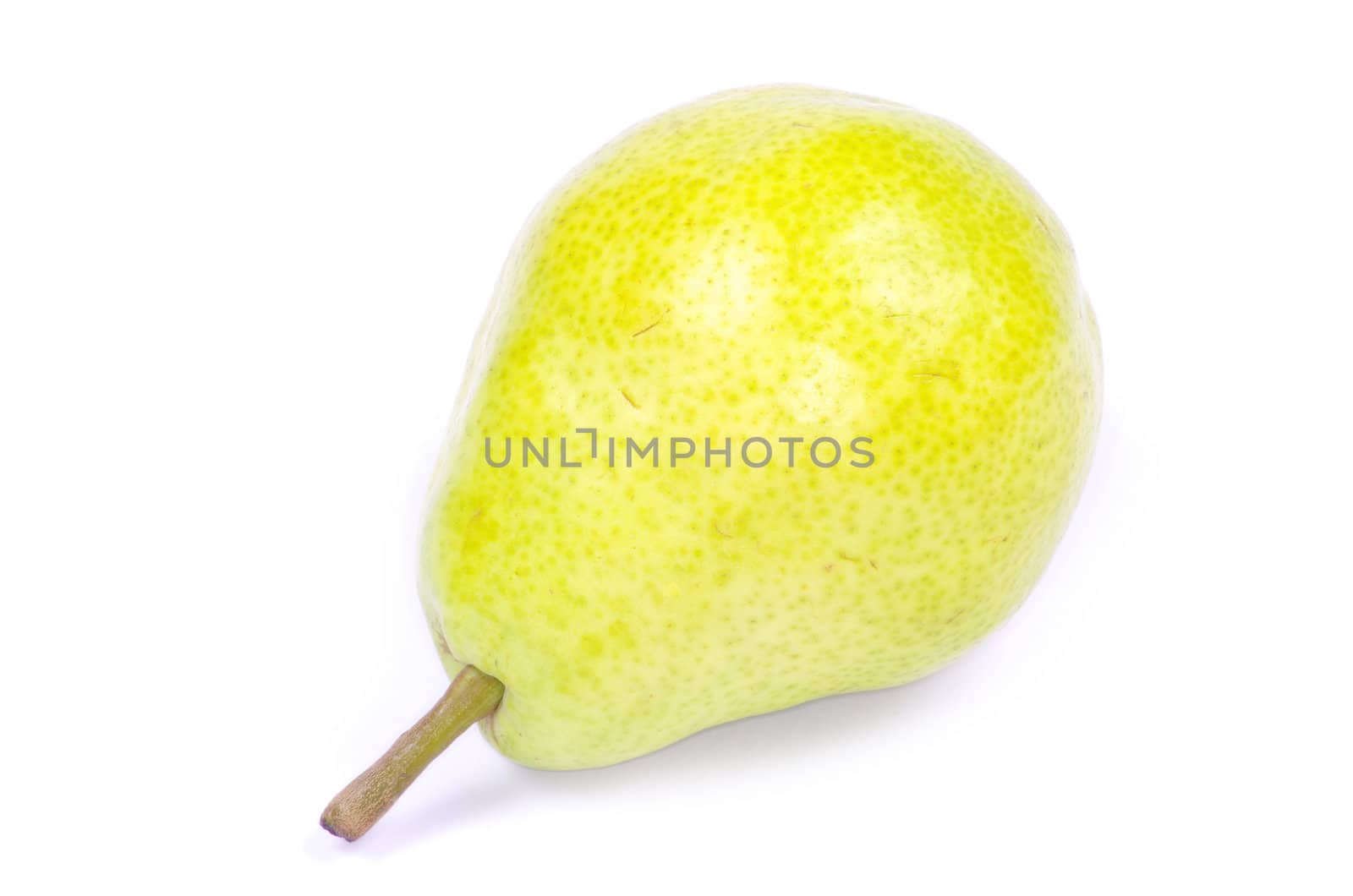 ripe fresh green pear isolated on white