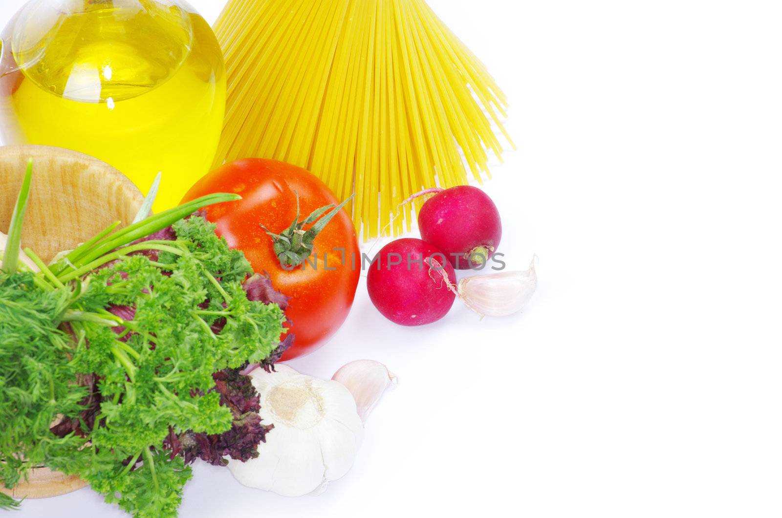 food ingredients isolated on white background