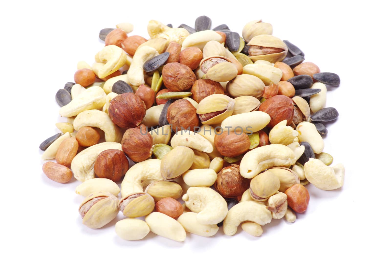  mixed nuts on white background