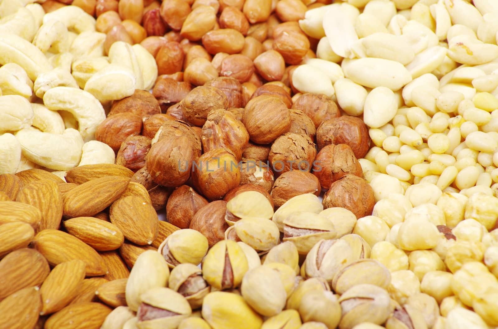 mixed nuts on a background