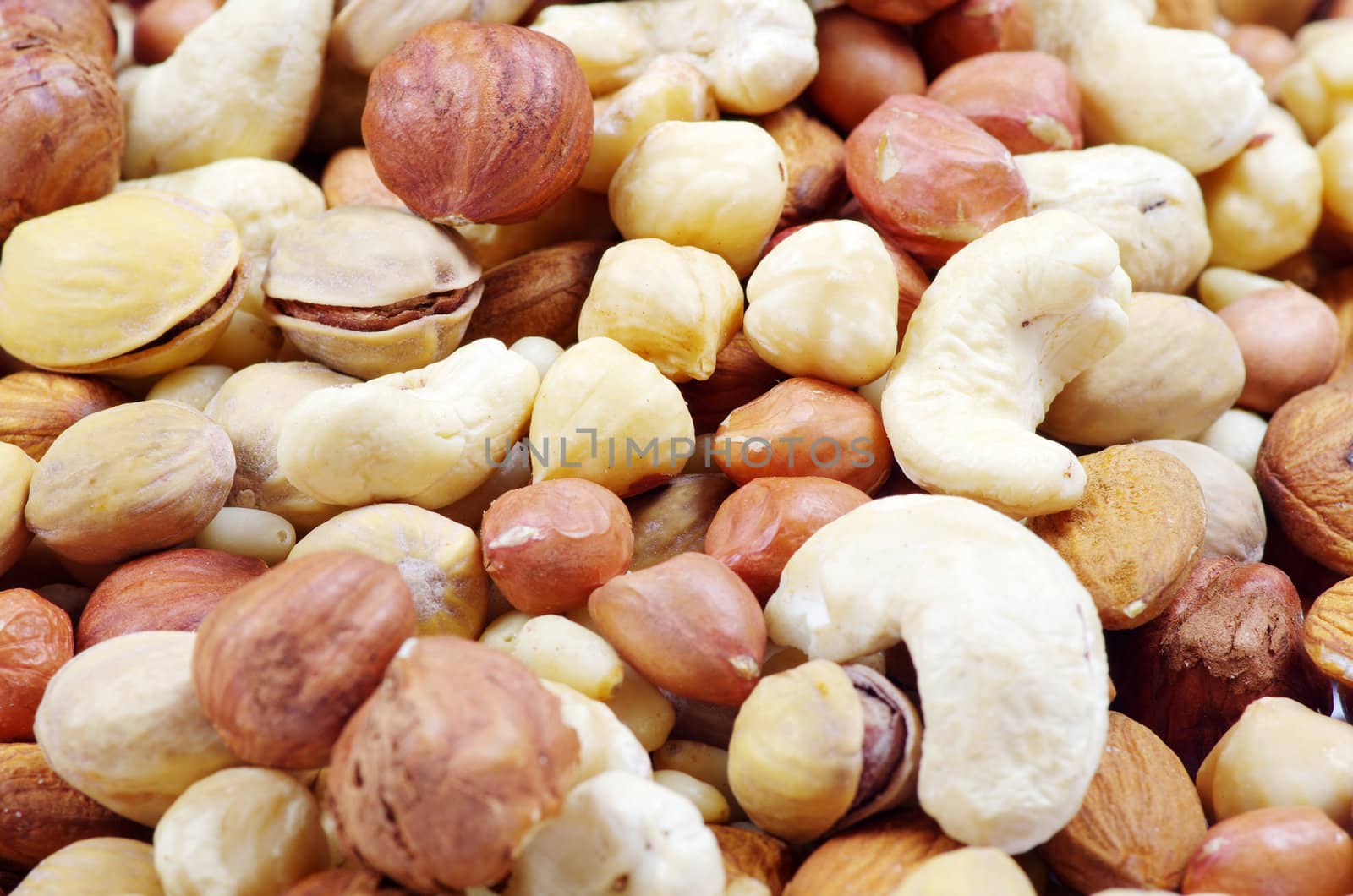 mixed nuts on a background