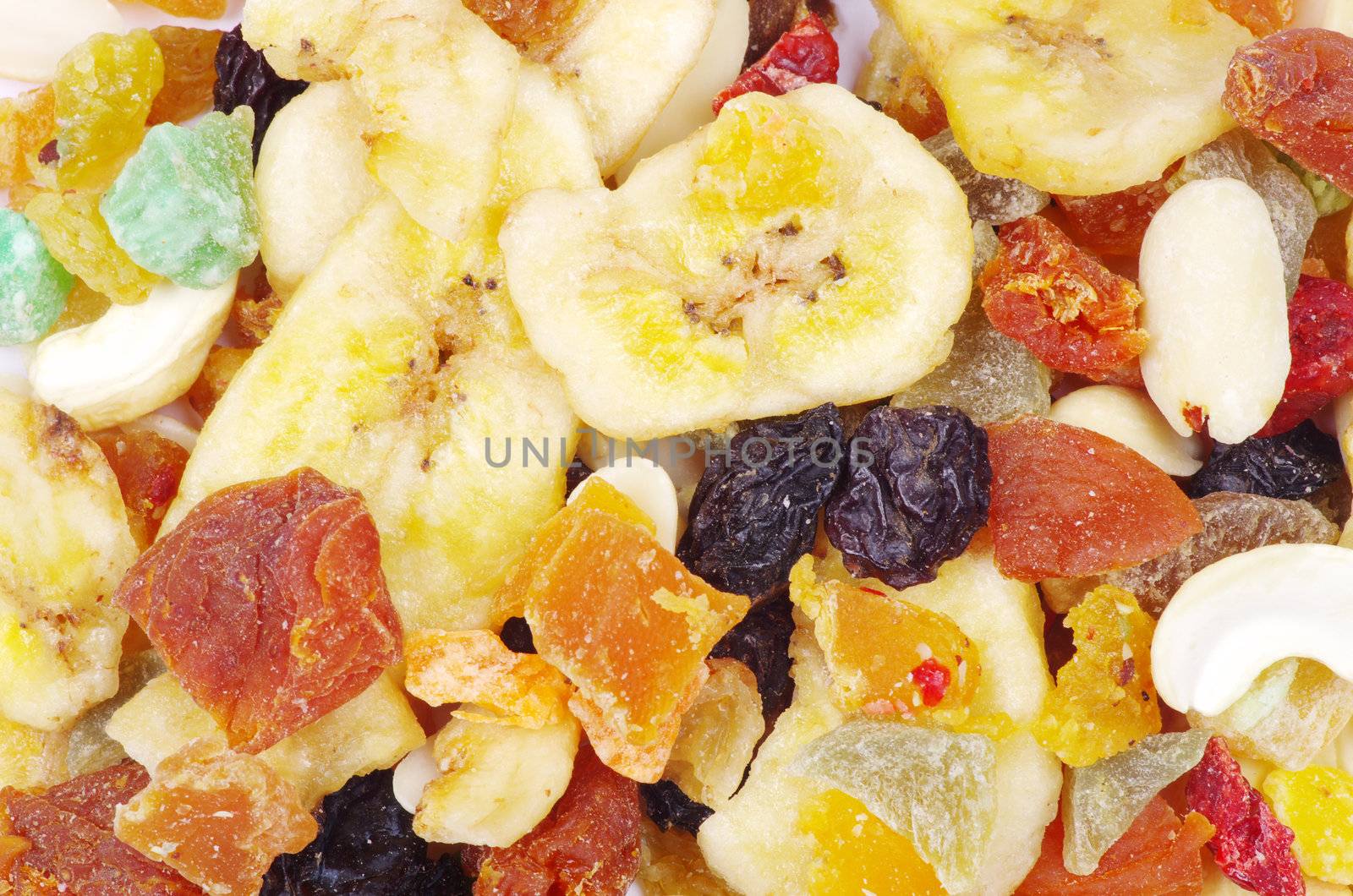 mix dried fruits collection on white
