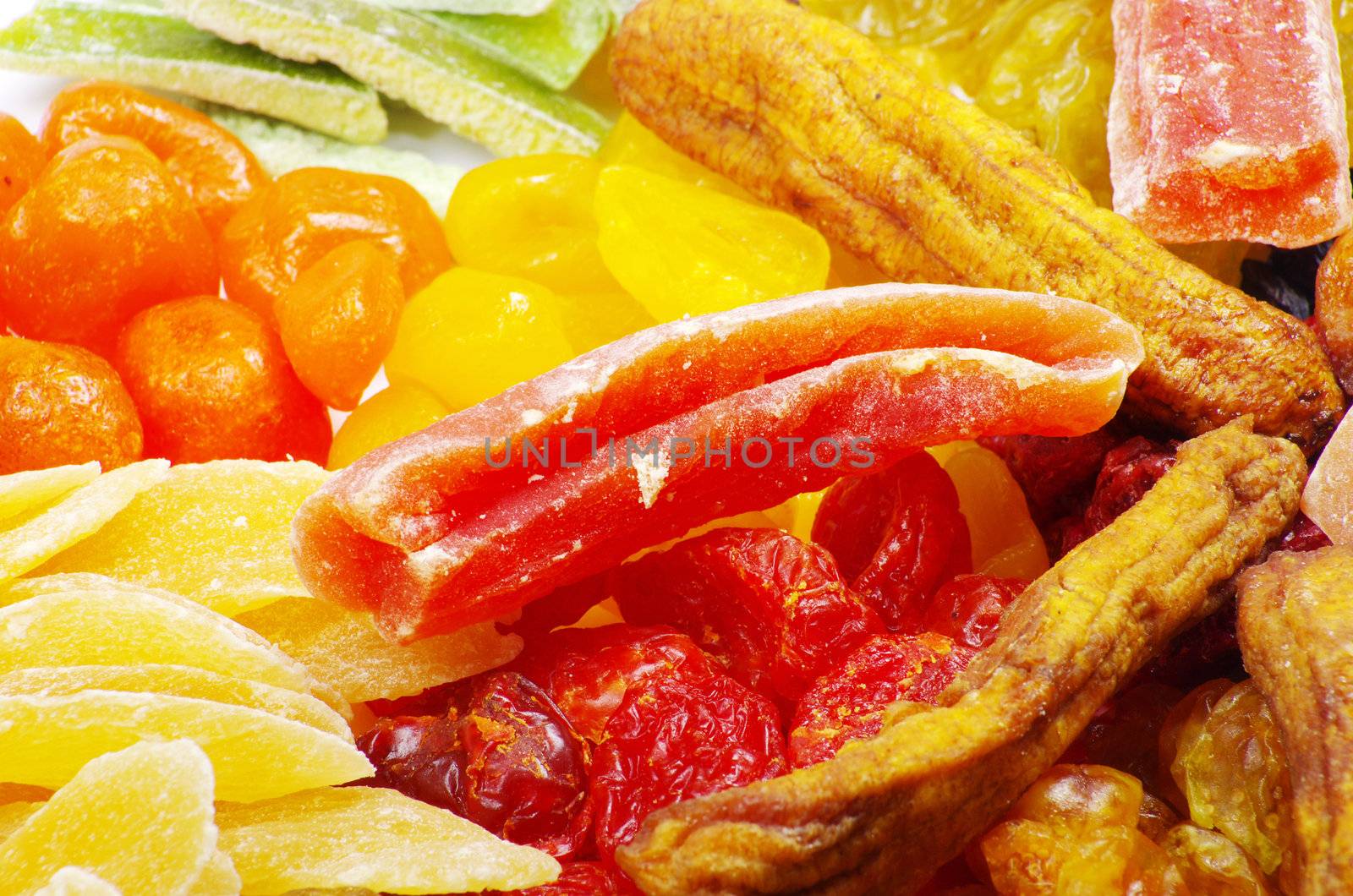 Background made of assorted dried fruits