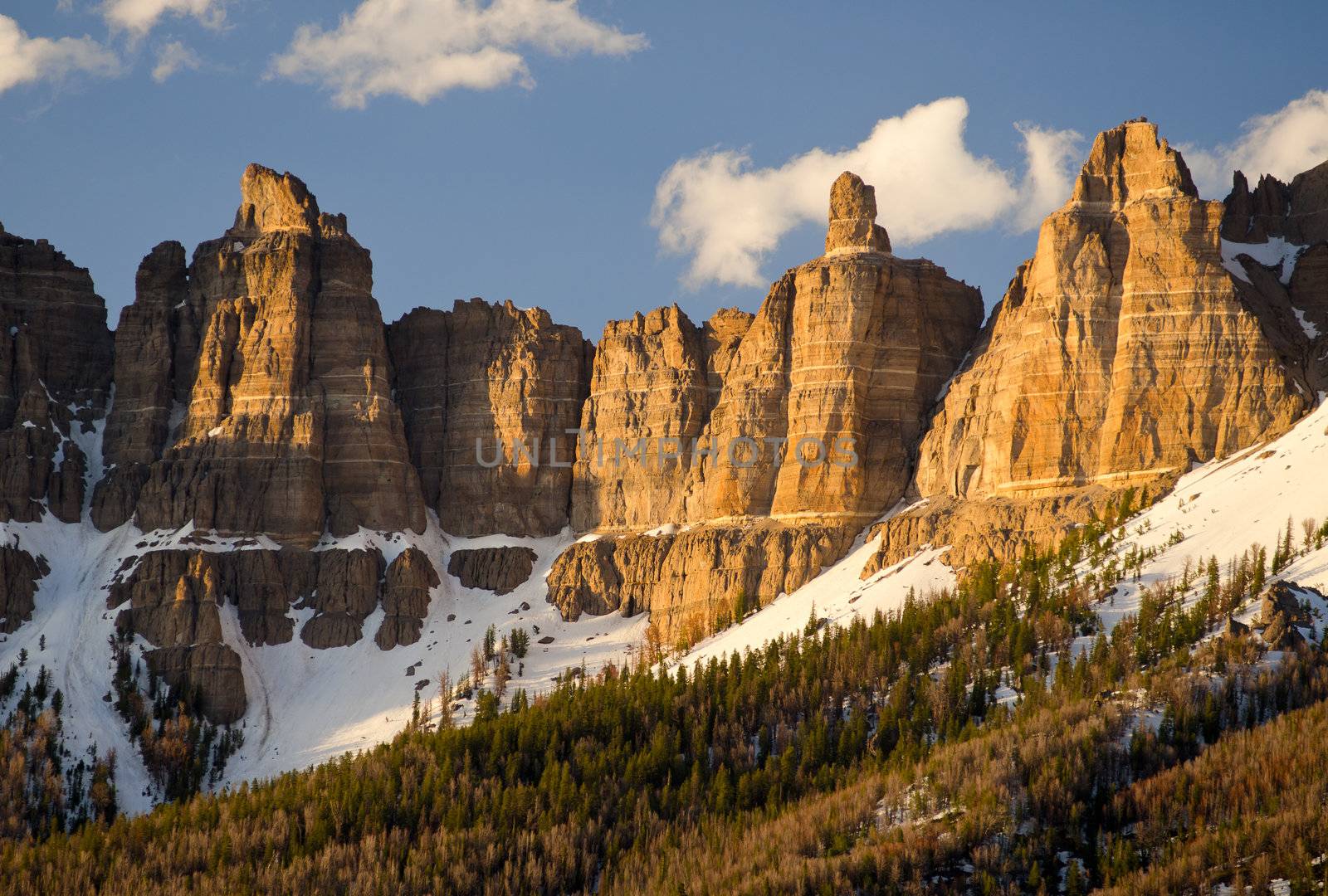 The Pinnacle Buttes at sunset, Bridger-Teton National Forest, Fremont County, Wyoming, USA