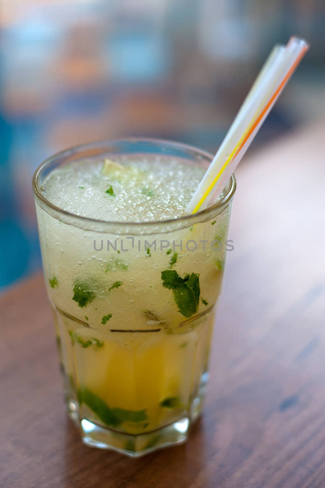 A glass Mojito