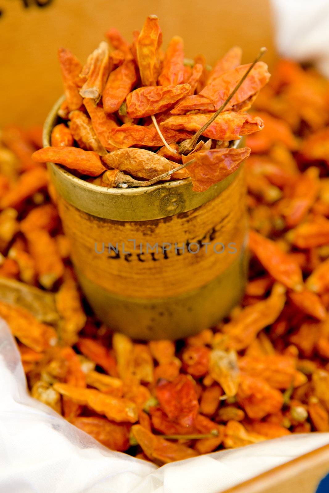 chillis, street market in Castellane, Provence, France