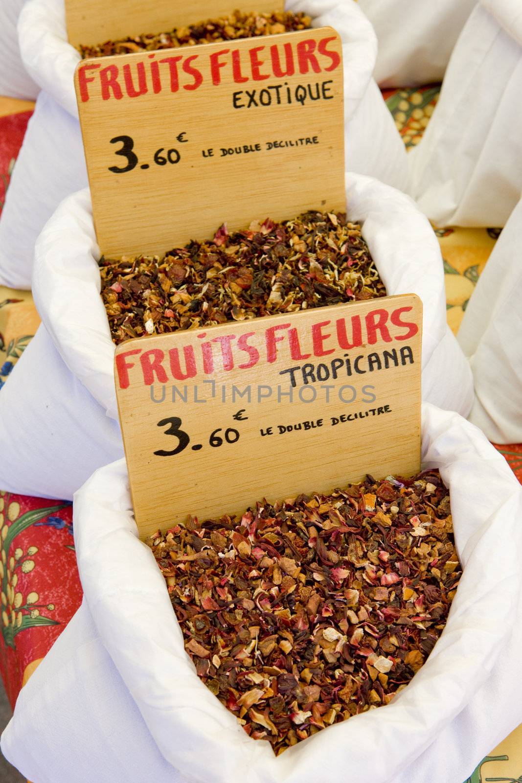 spices, street market in Castellane, Provence, France