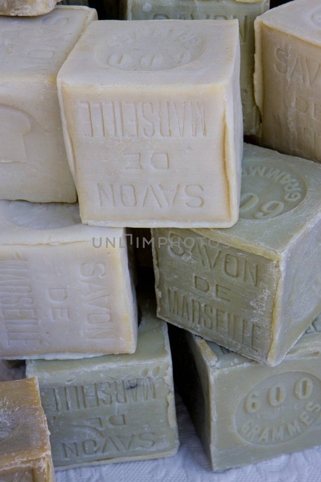 bars of soap, street market in Salles-sur-Verdon, Provence, France