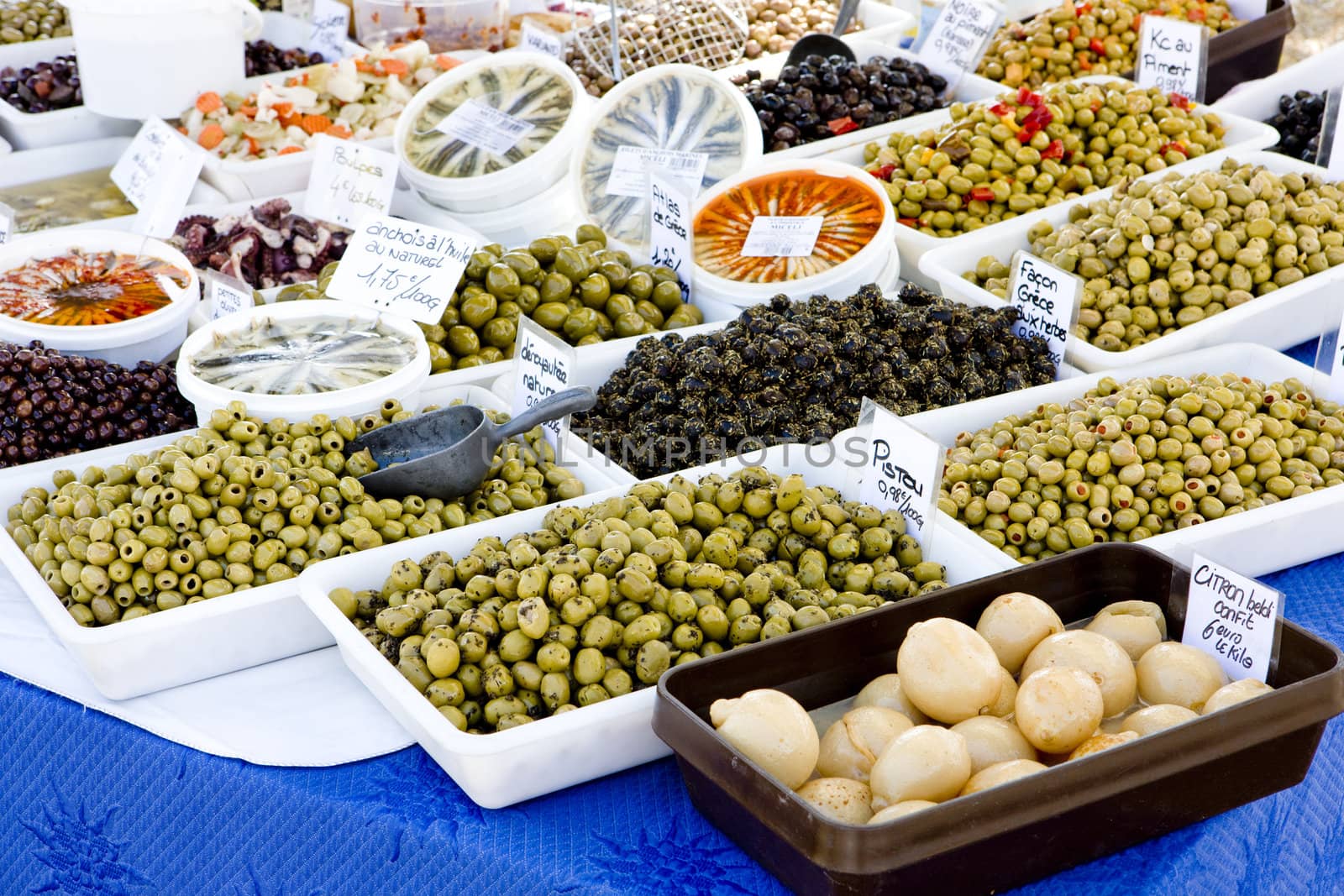 olives, street market in Salles-sur-Verdon, Provence, France