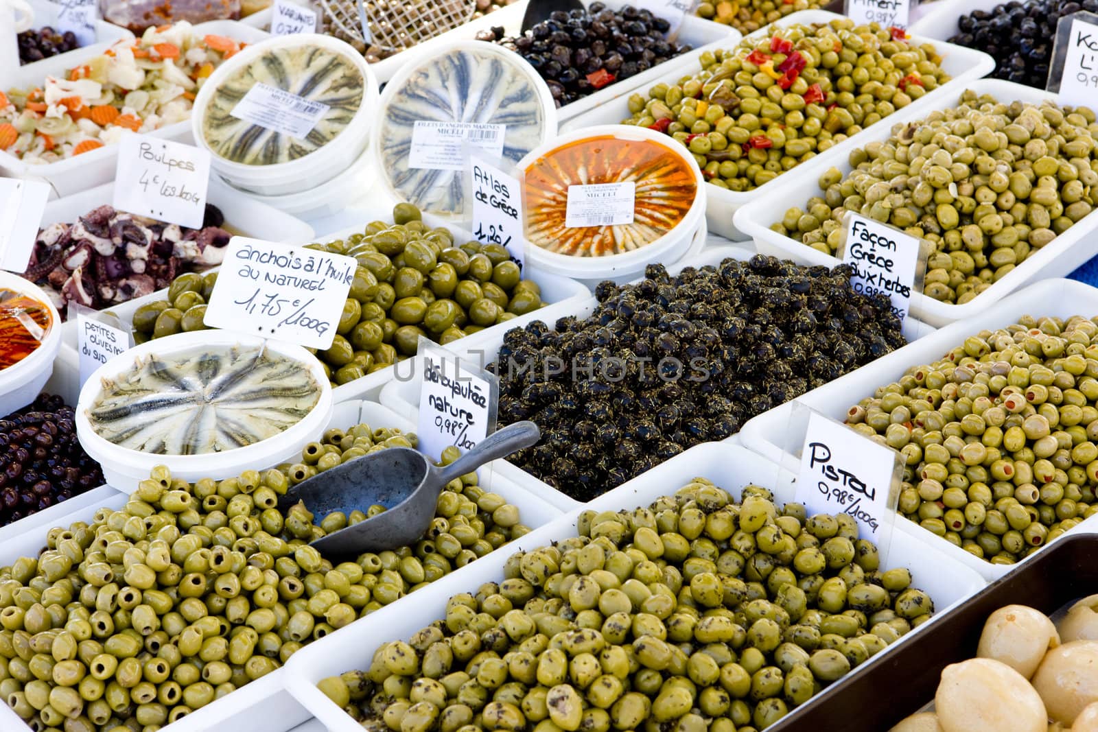 olives, street market in Salles-sur-Verdon, Provence, France