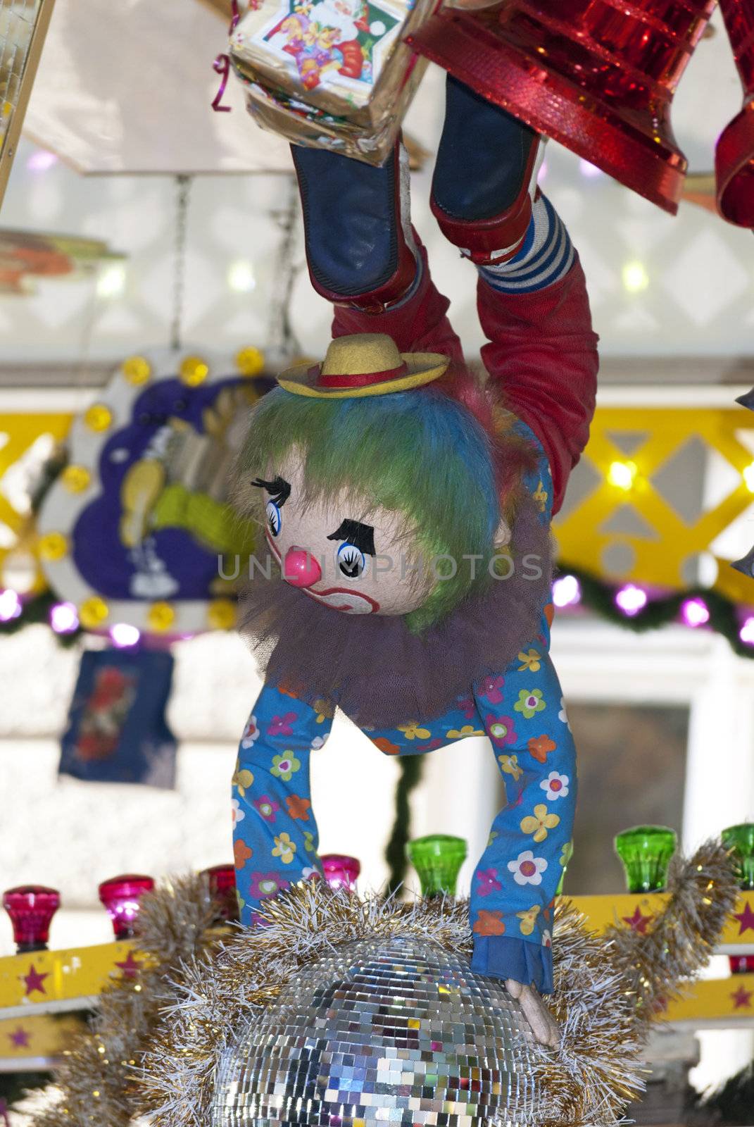 Clown at Christmas market in Germany