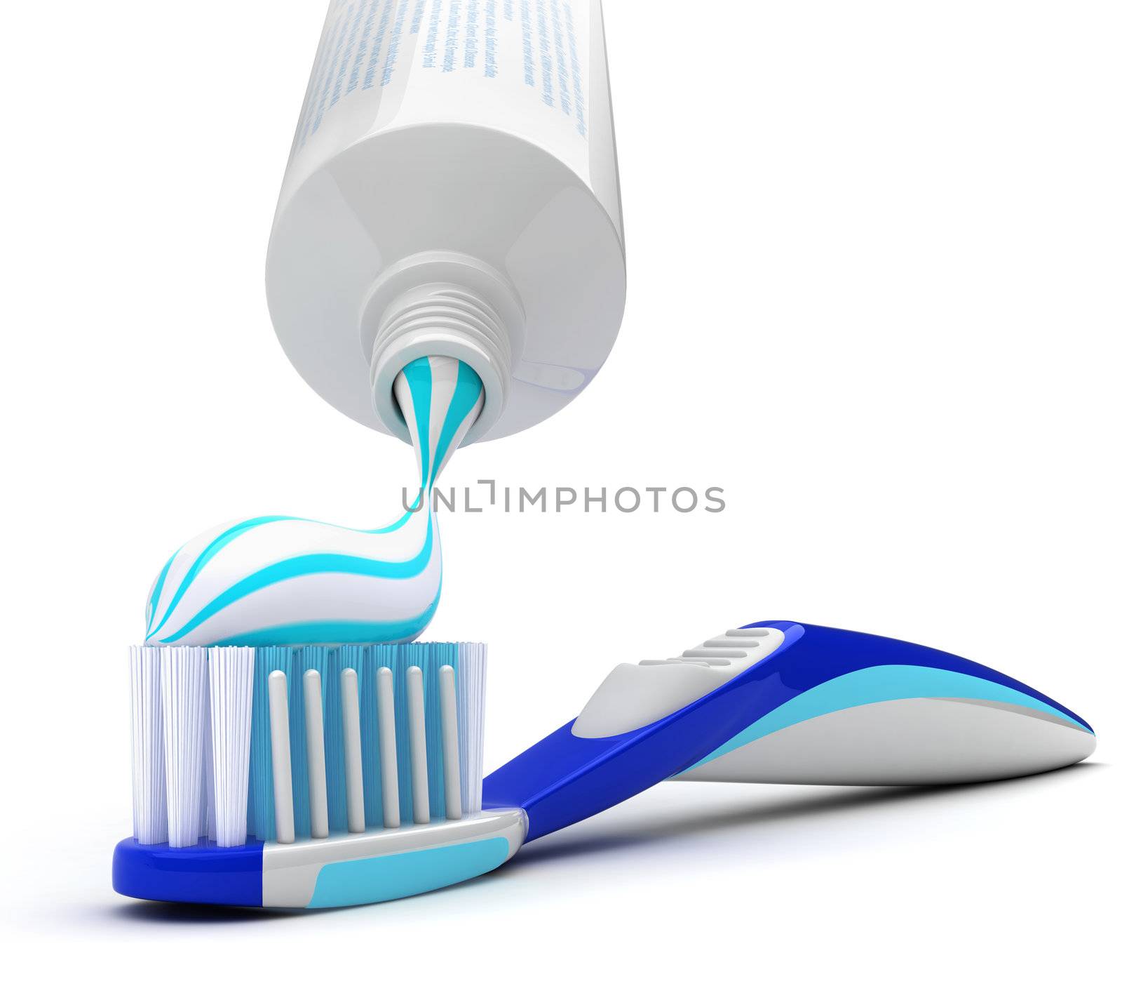 Squeezing toothpaste onto toothbrush