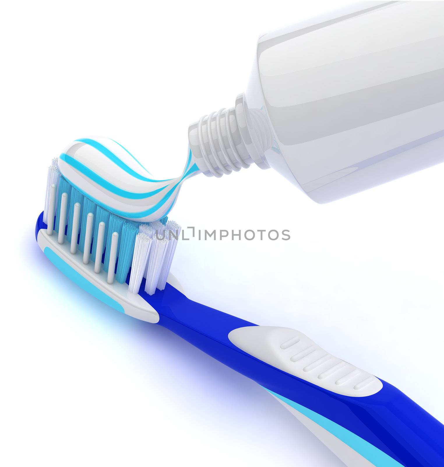 Squeezing toothpaste onto toothbrush