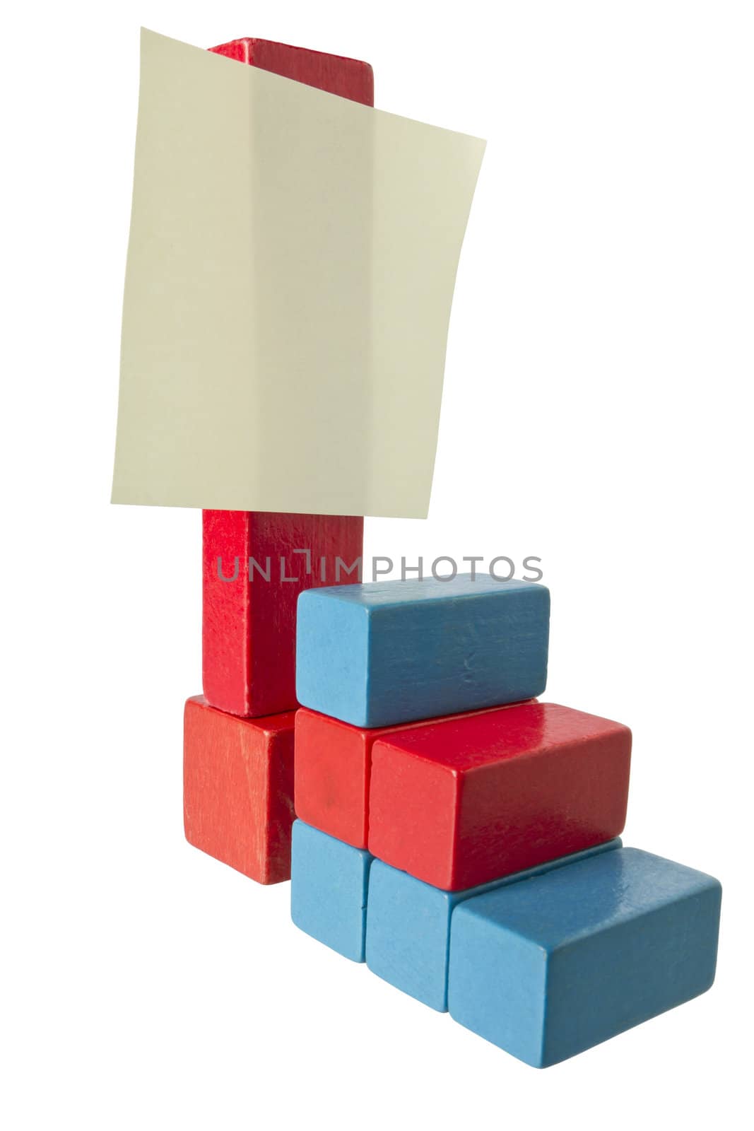stair made of toy blocks isolated on white