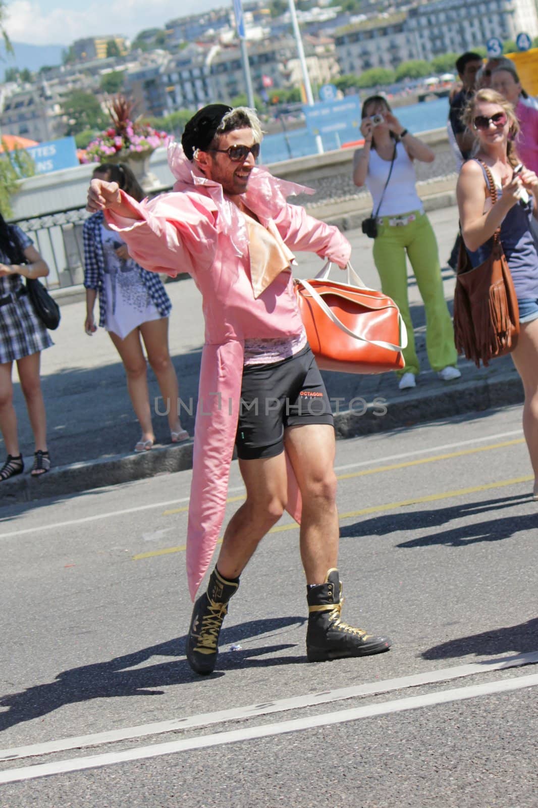 Pink man at the Gay Pride 2011, Geneva, Switzerland by Elenaphotos21