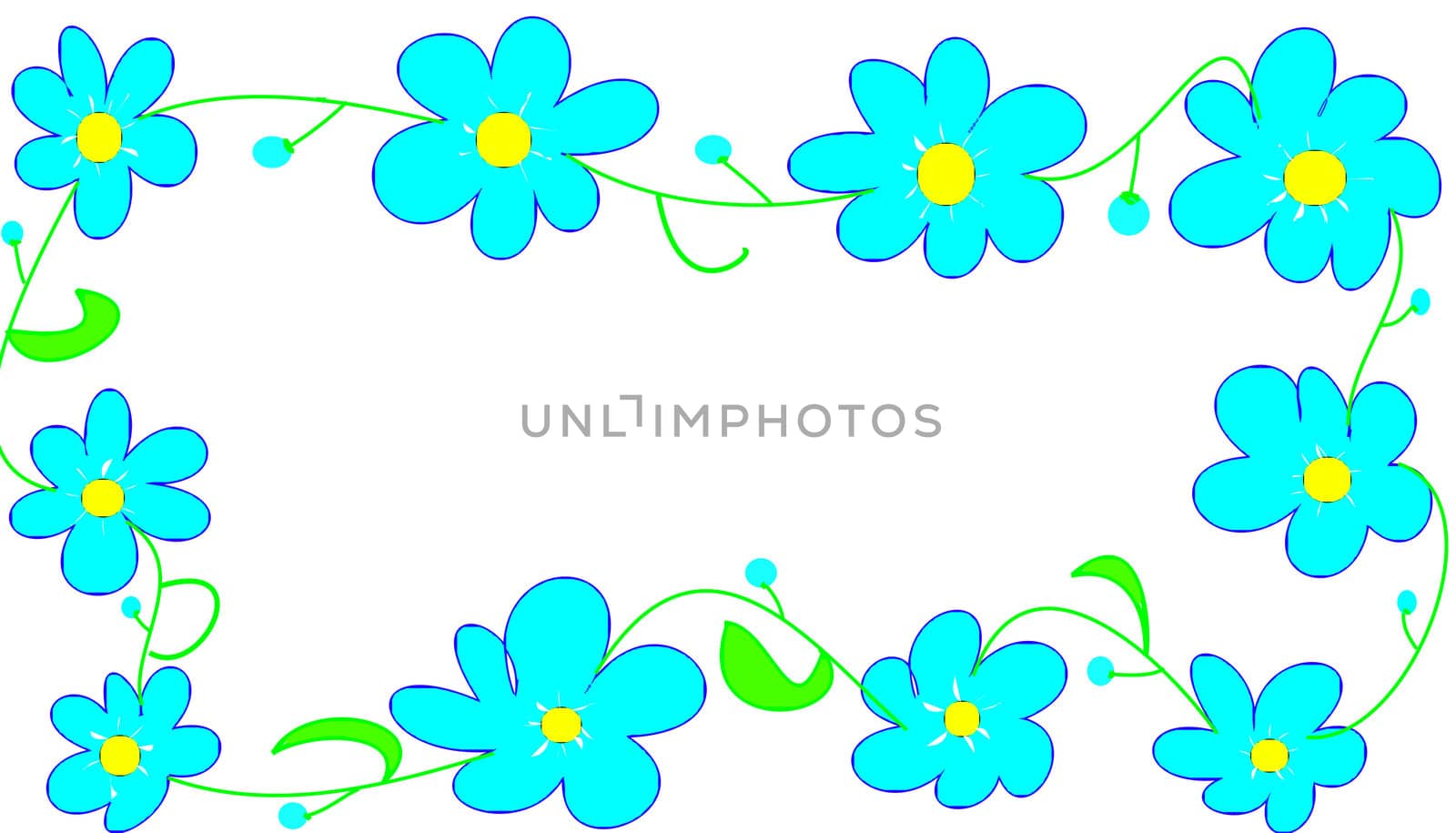 a lot of flowers on white background
