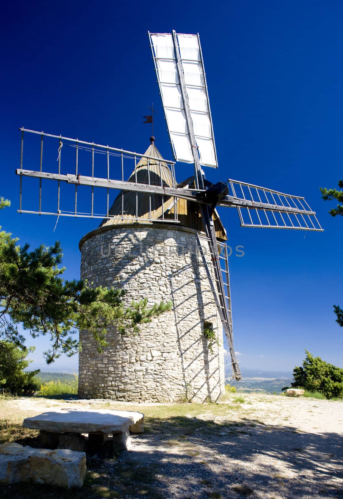 windmill, Montfuron, Provence, France