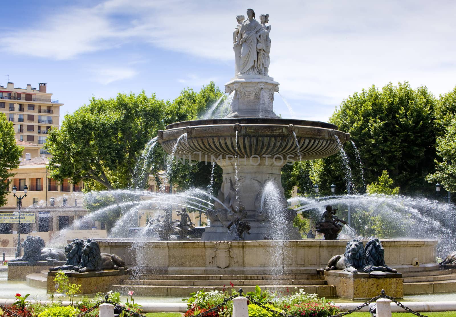 fountain at La Rotonde, Aix-en-Provence, Provence, France