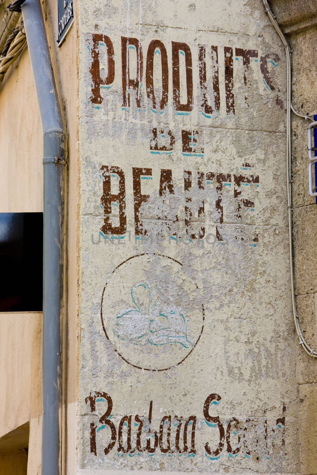 old signboard of shop in Aix-en-Provence, Provence, France