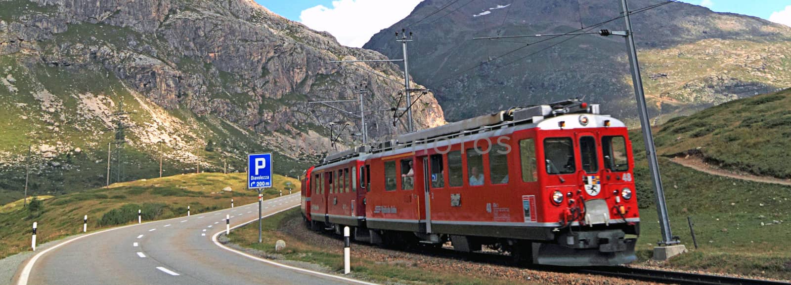Bernina Express on Berniana pass