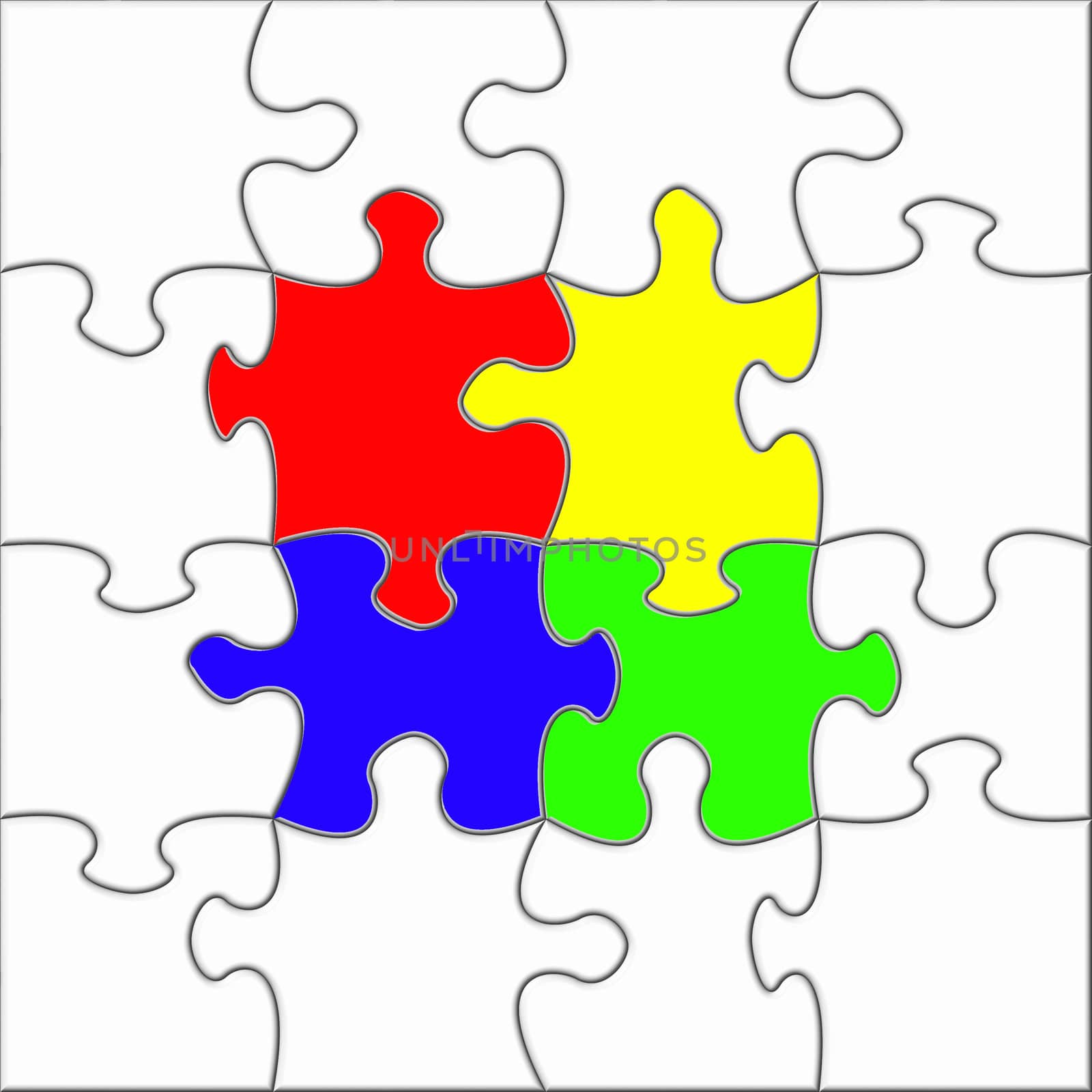 colorful puzzle assembly by nadil