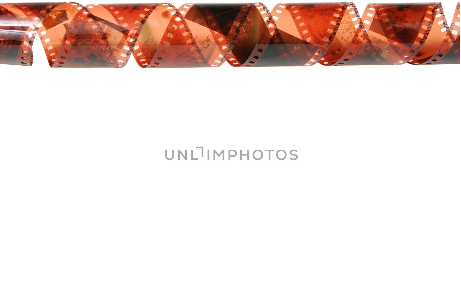 Frame of negative film isolated on white background with clipping path.