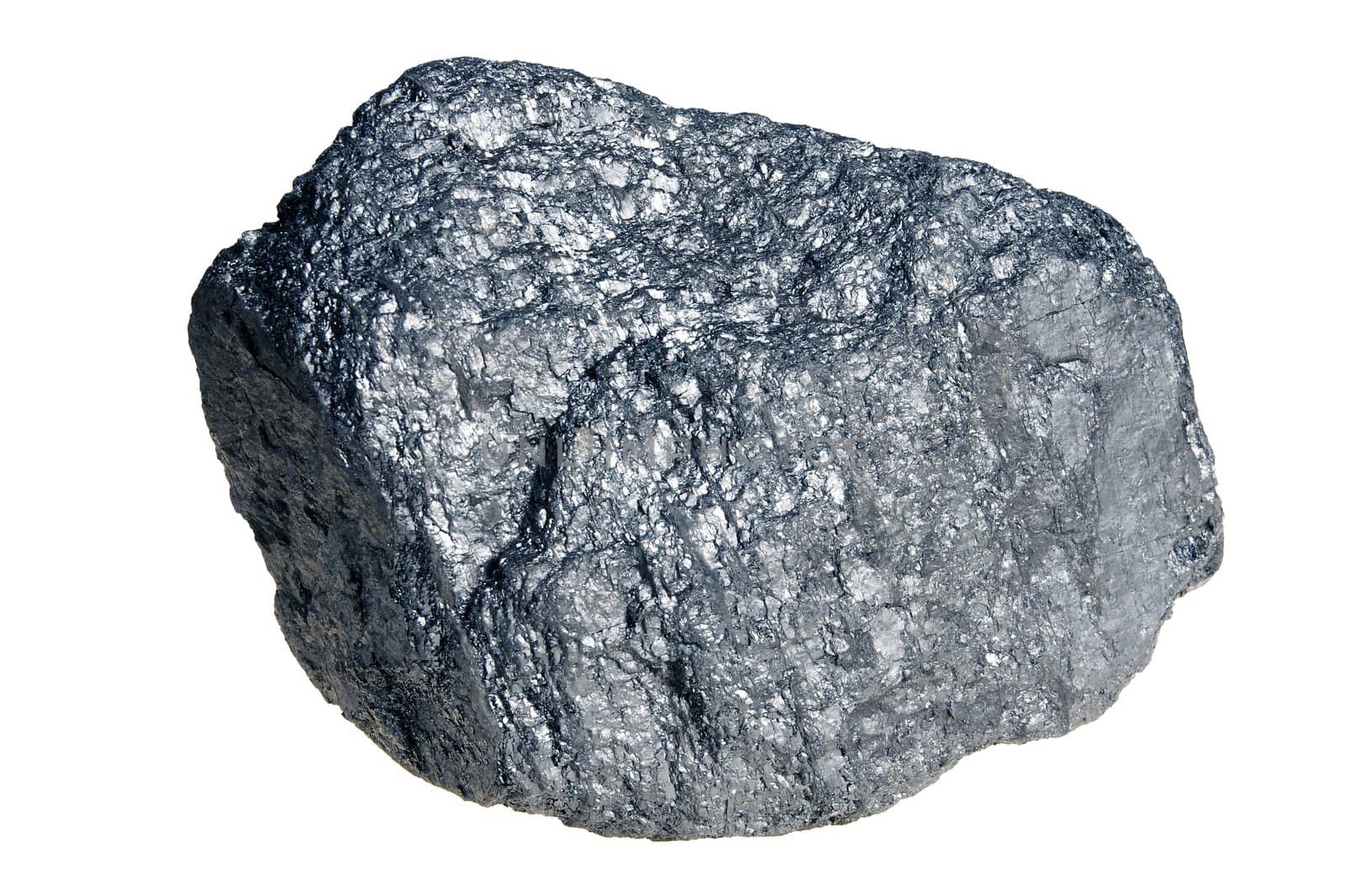 lump of black coal isolated on white