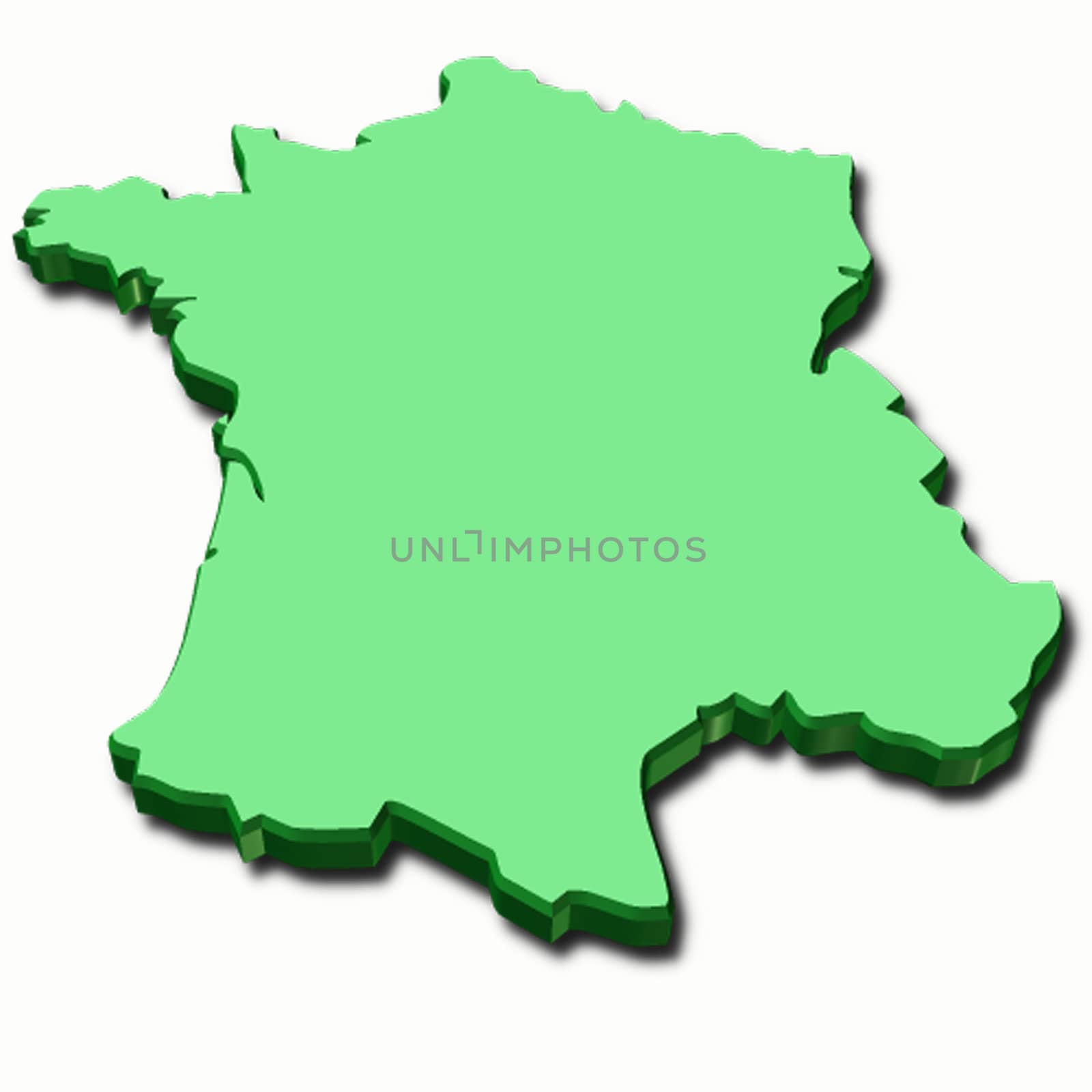 map France 3d green by nadil