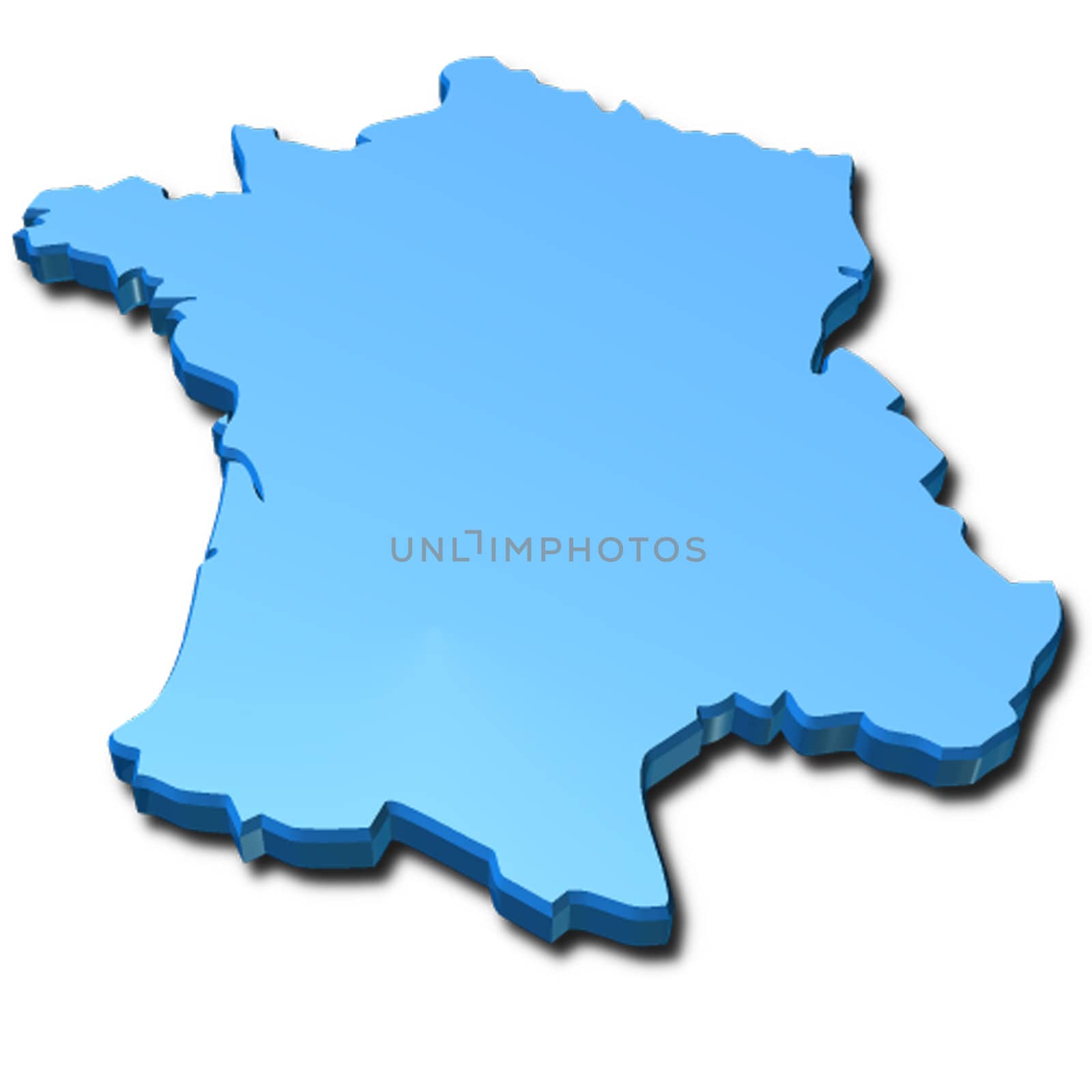 map france 3d blue by nadil