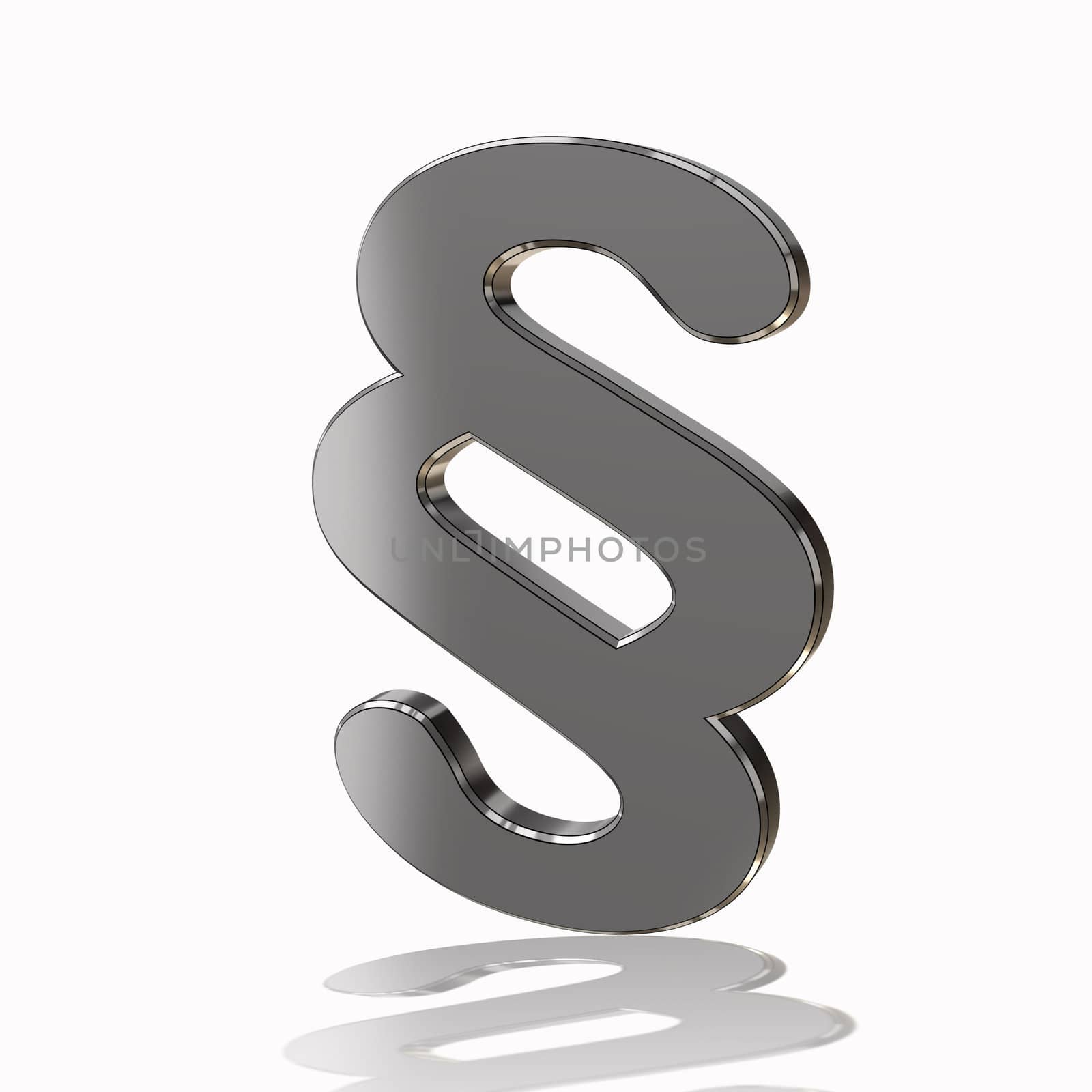 silver paragraph symbol in 3d by nadil