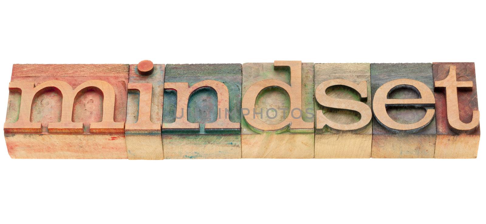 mindset  - isolated word in vintage wood letterpress printing blocks