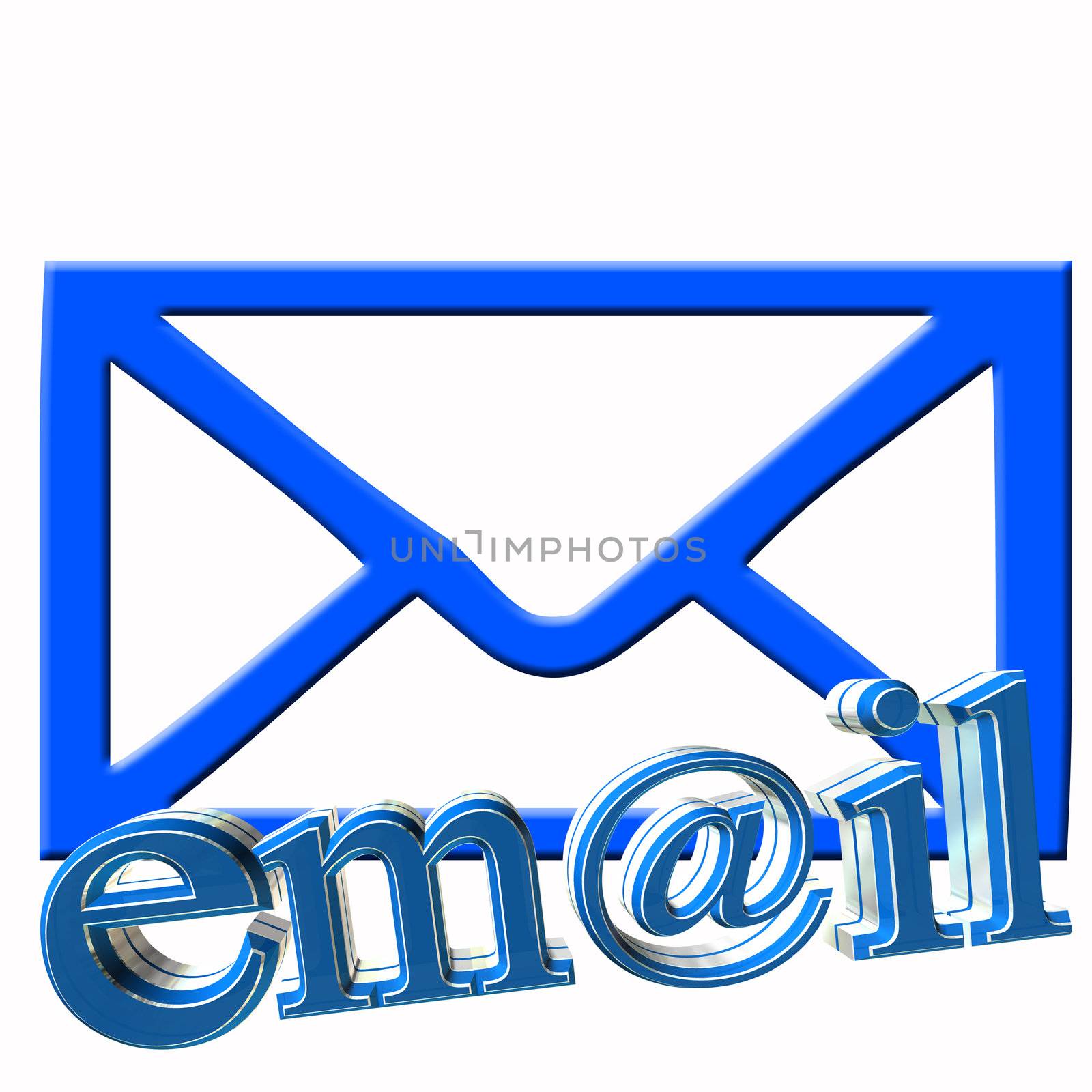 email text and envelope in blue by nadil