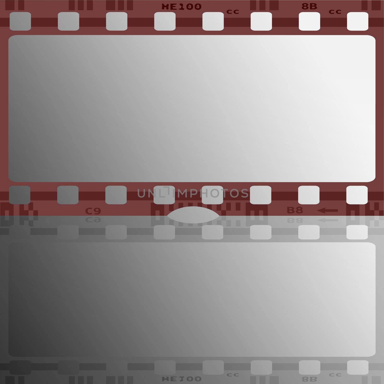 Reflection of a film strip with space for copy text.