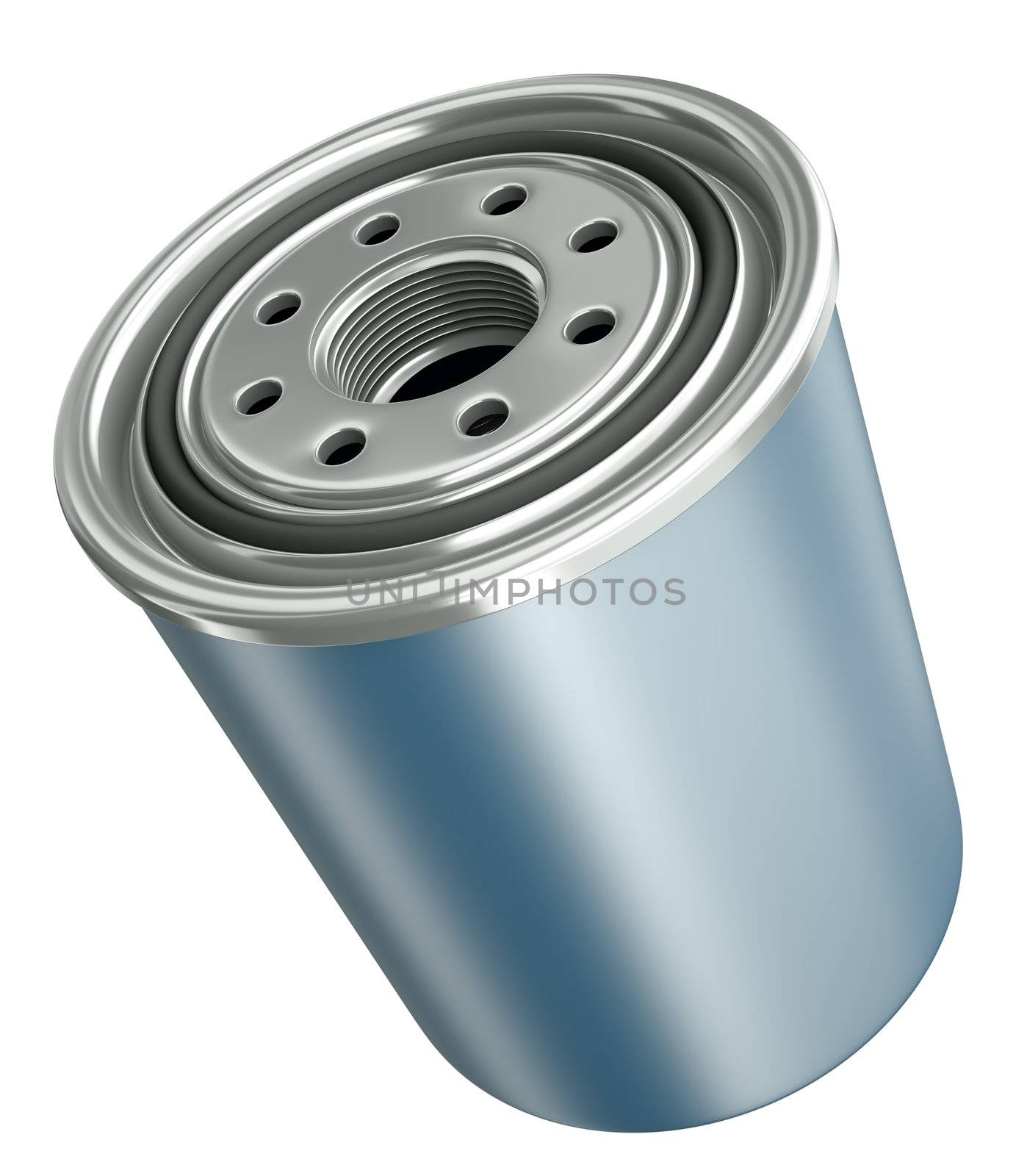 Car engine oil filter, 3D render.