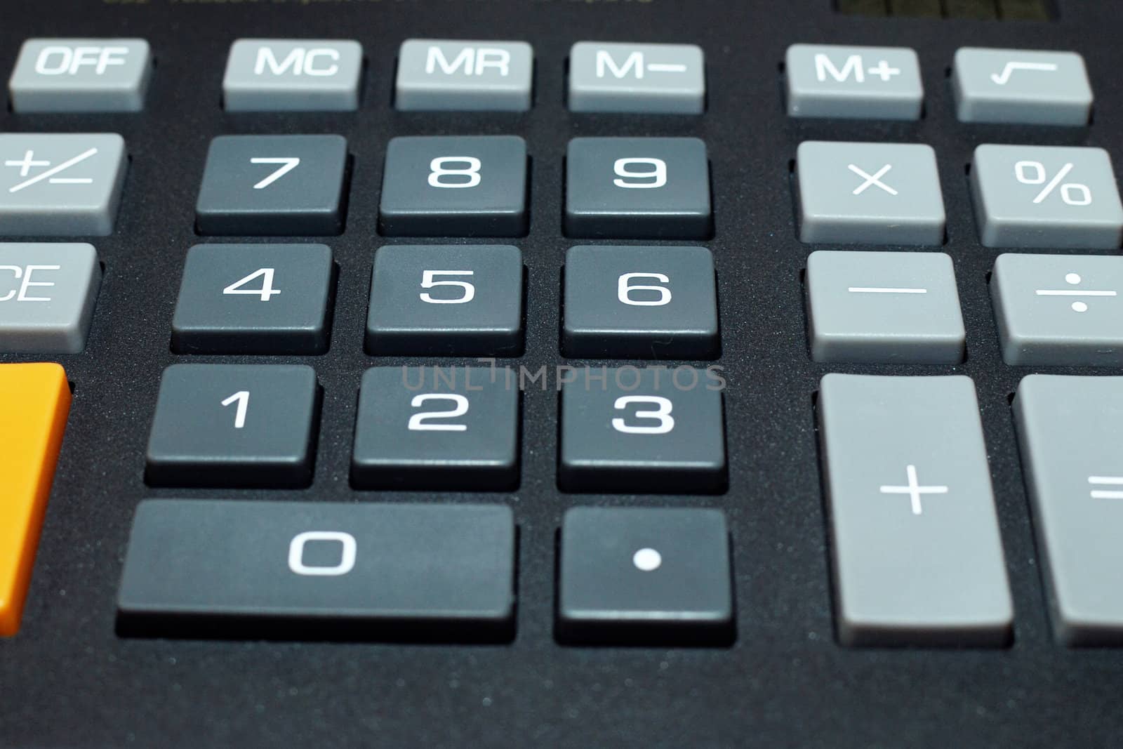 Keypad of a calculator close up